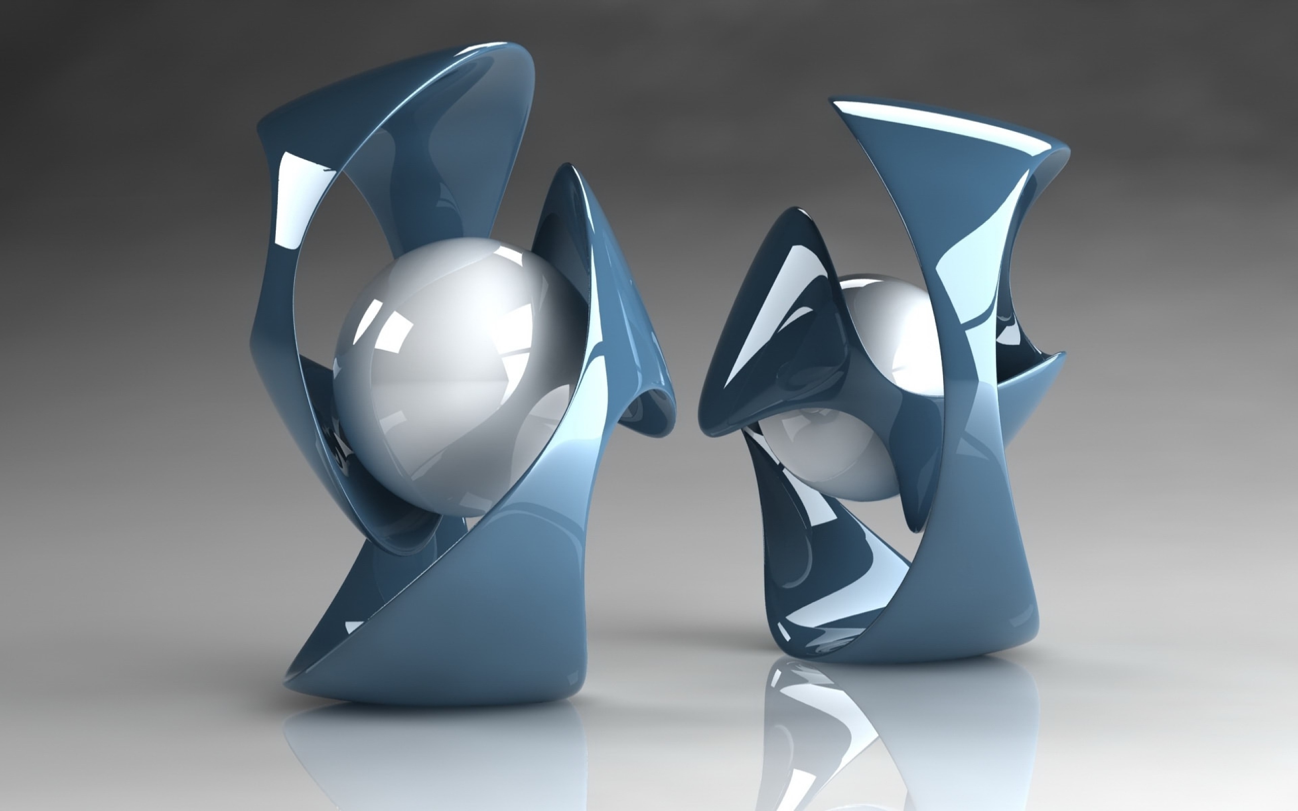 Серые фигуры с белыми шарами на сером фоне