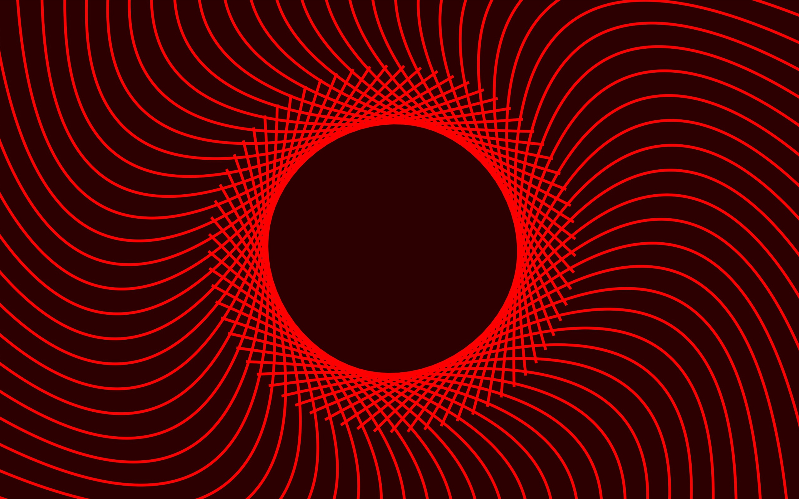 Красный абстрактный круг с линиями 