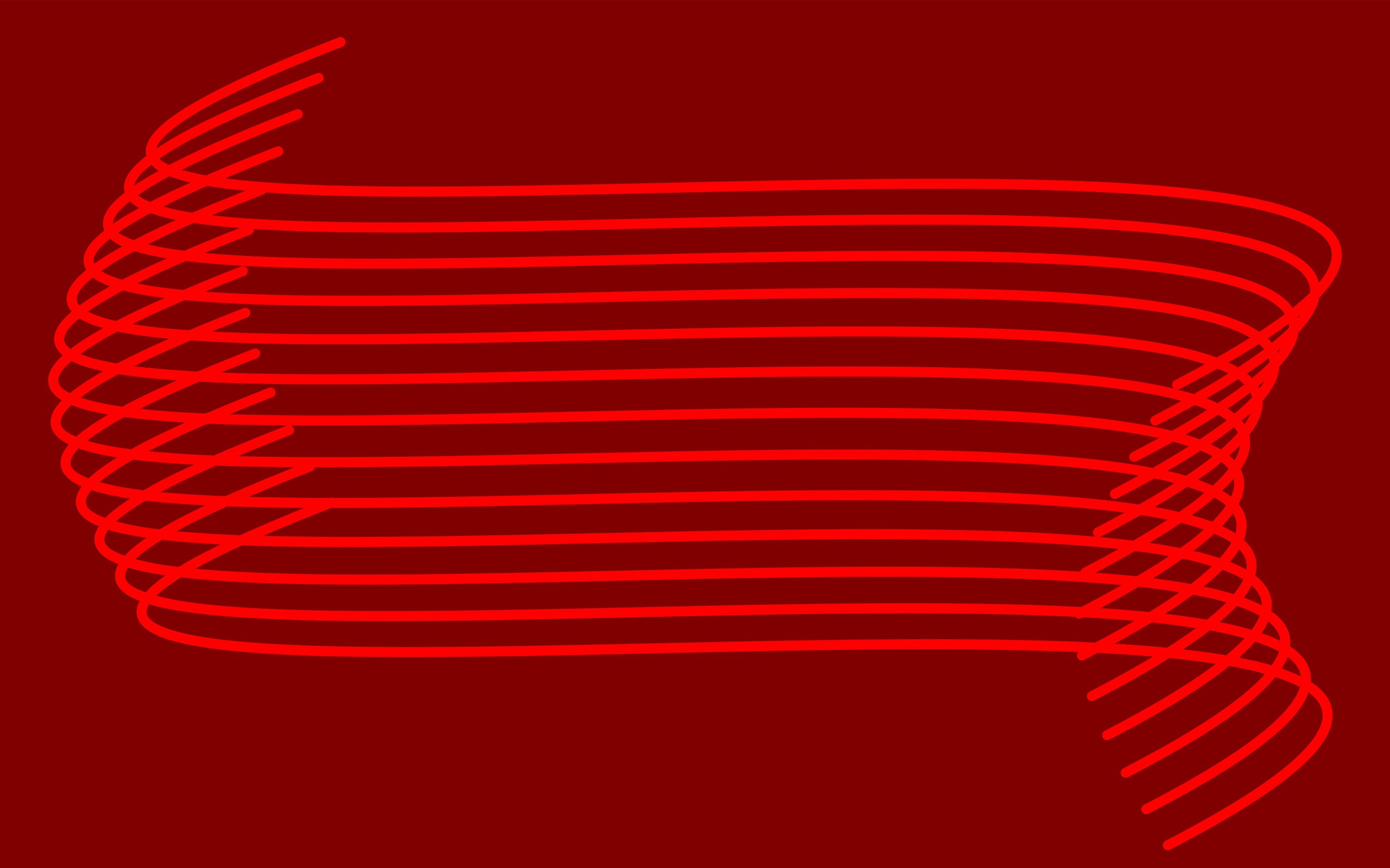 Алые абстрактные волны на красном фоне 