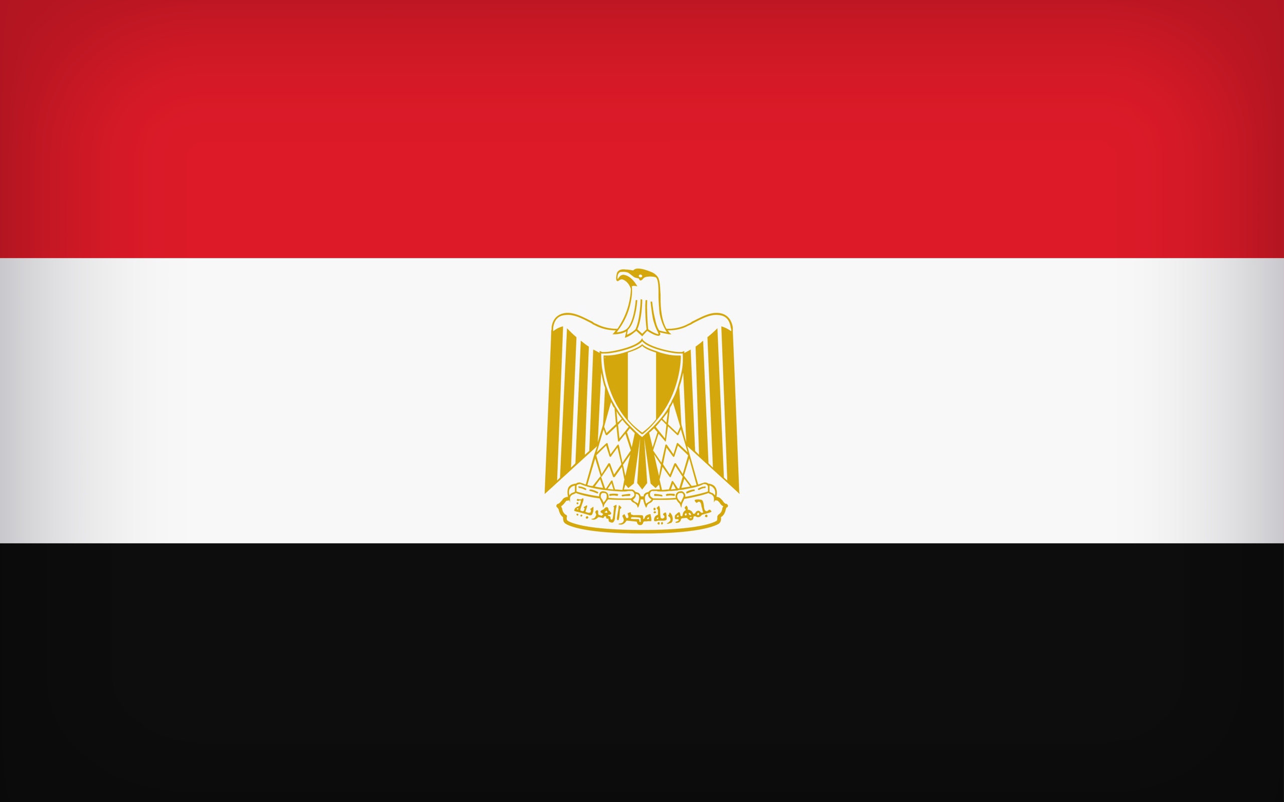 Трехцветный флаг Египта с орлом 
