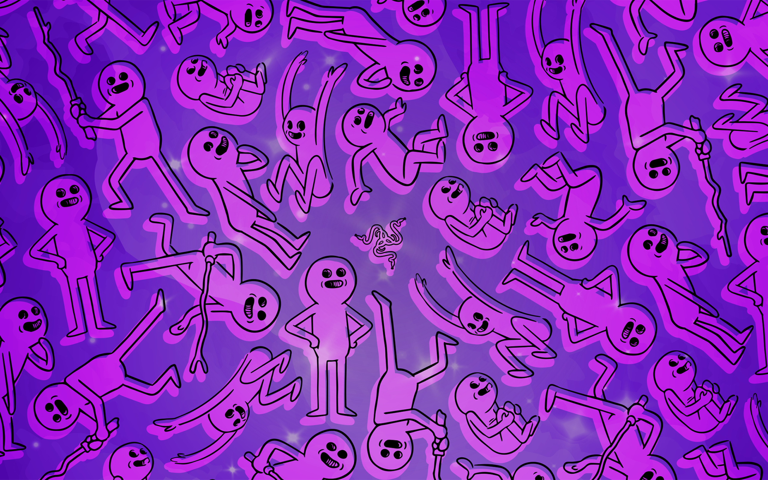 Розовые человечки фон  Razer