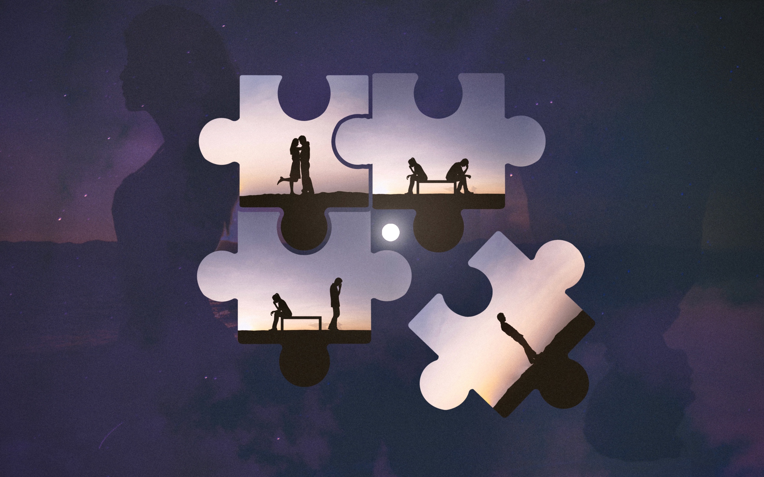 Пазлы с влюбленной парой 