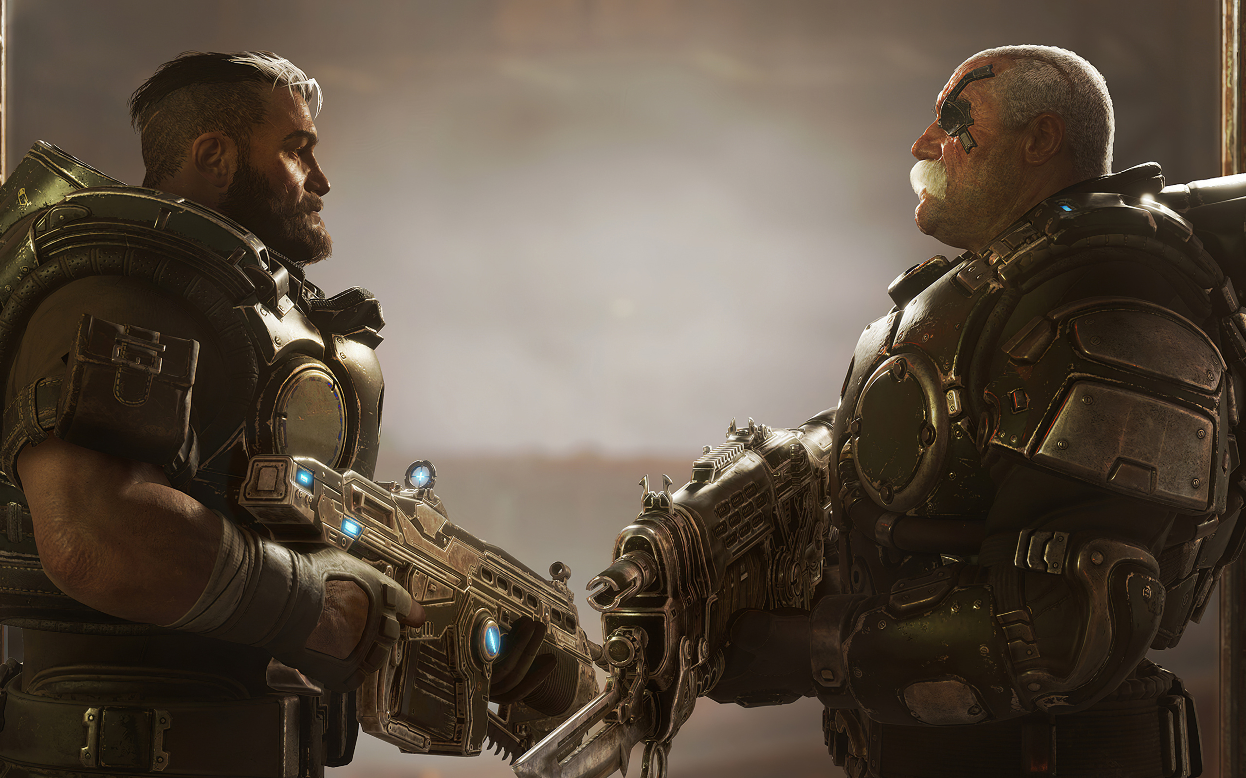 Солдаты с оружием, компьютерная игра Gears Tactics, 2020