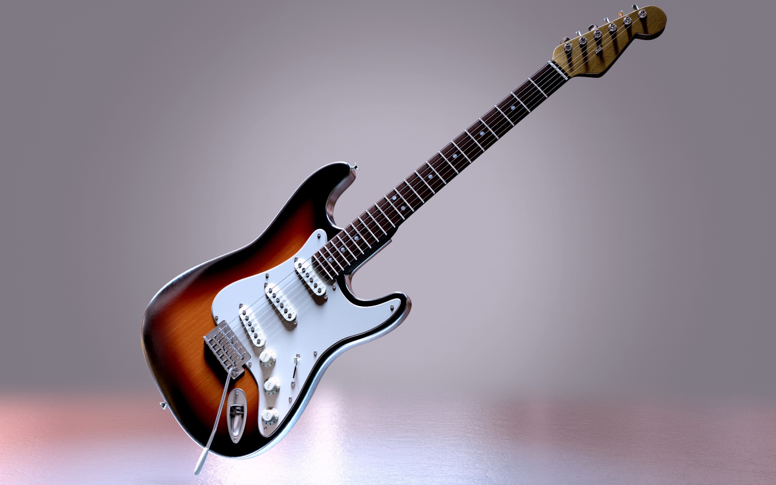 Красивая электрогитара на сером фоне