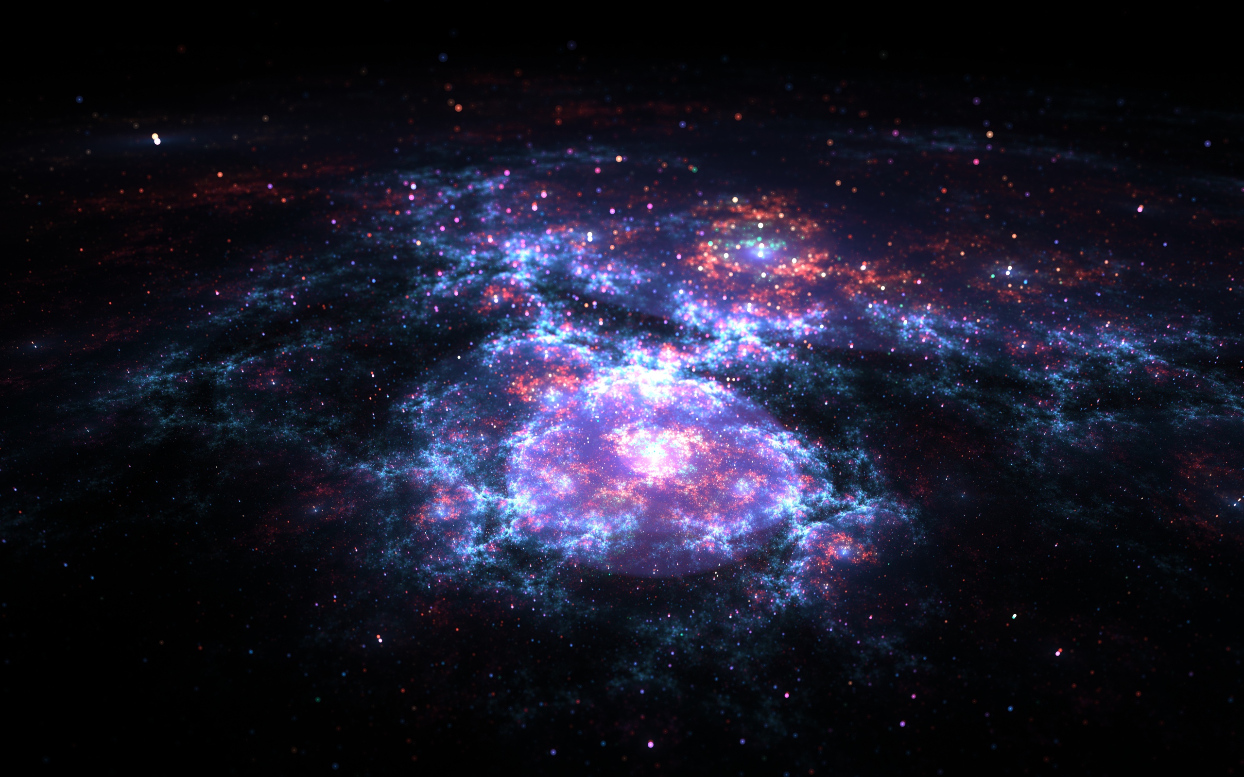 Вид на бескрайний ночной космос 