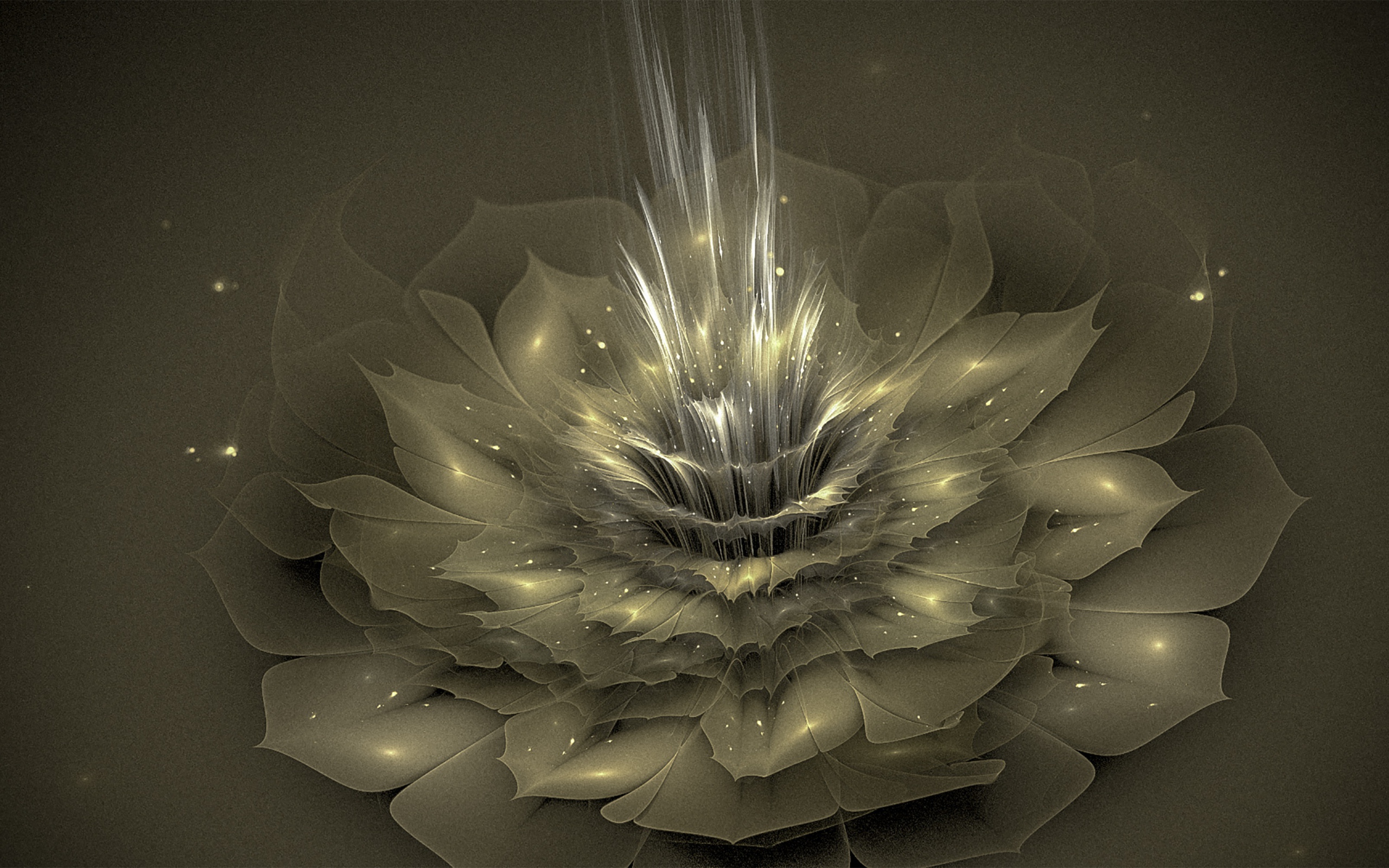 Красивый золотой цветок с блеском 3д графика