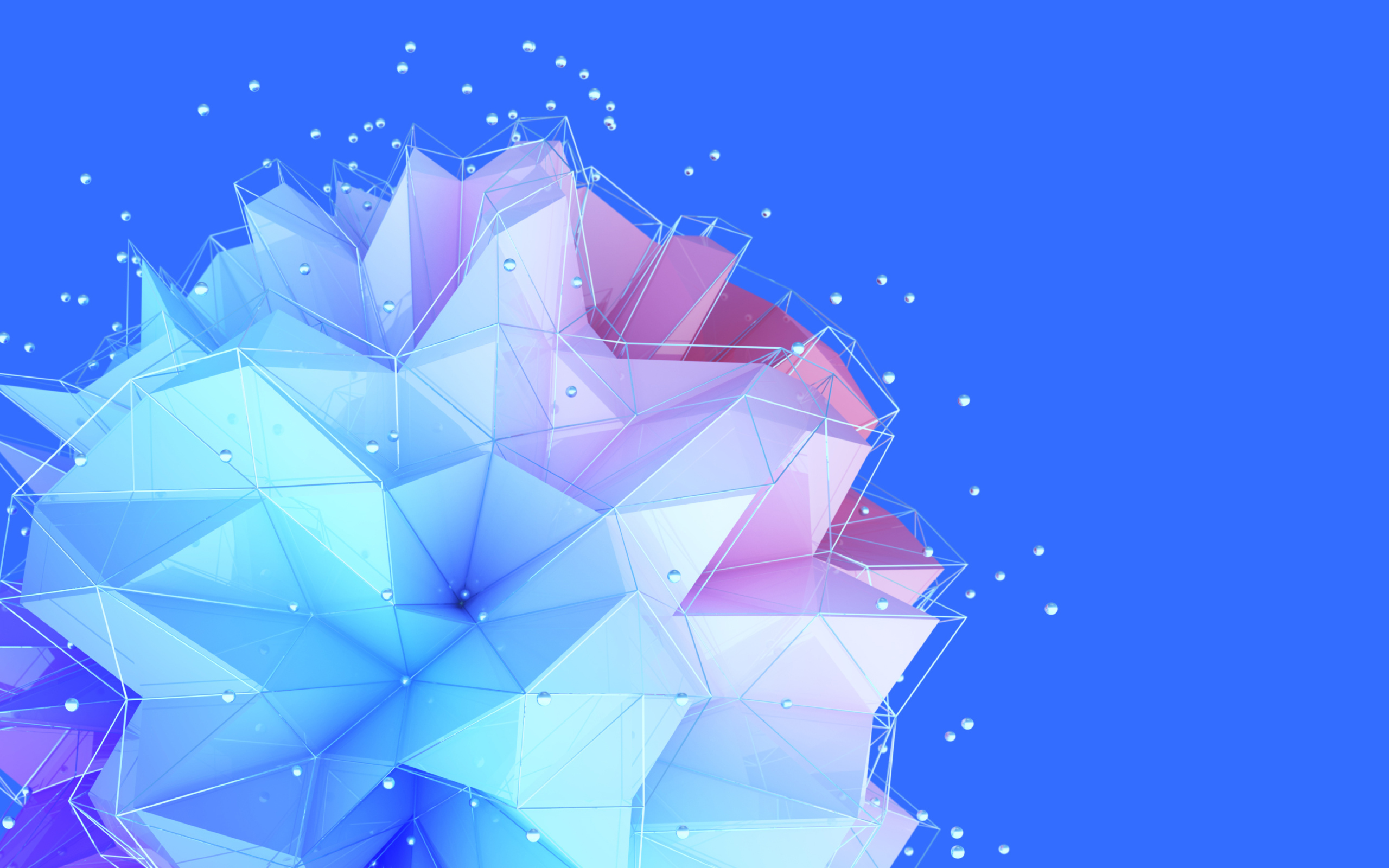 Голубой геометрический цветок на синем фоне 