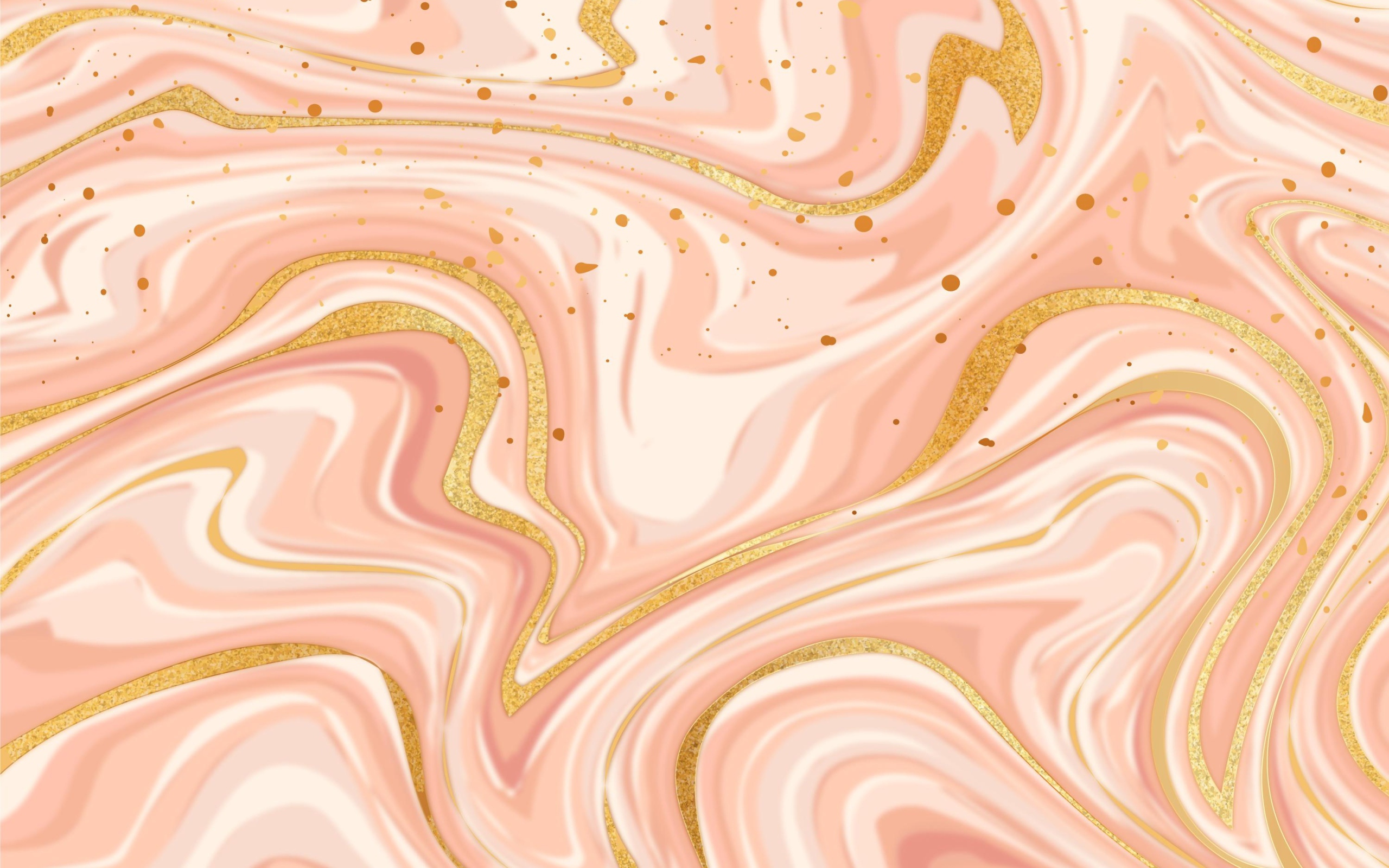 Размытые волны  розовой, белой и золотой  краски 