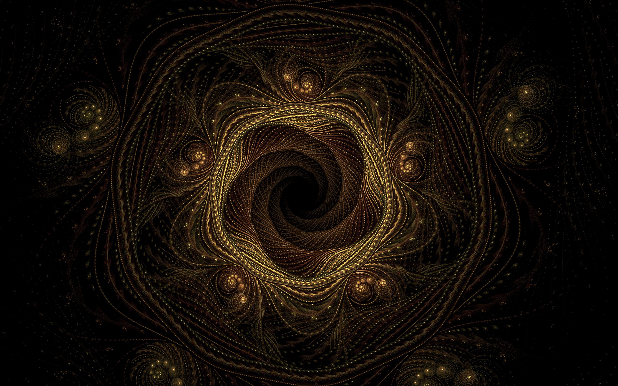 Точечный фрактальный рисунок на черном фоне