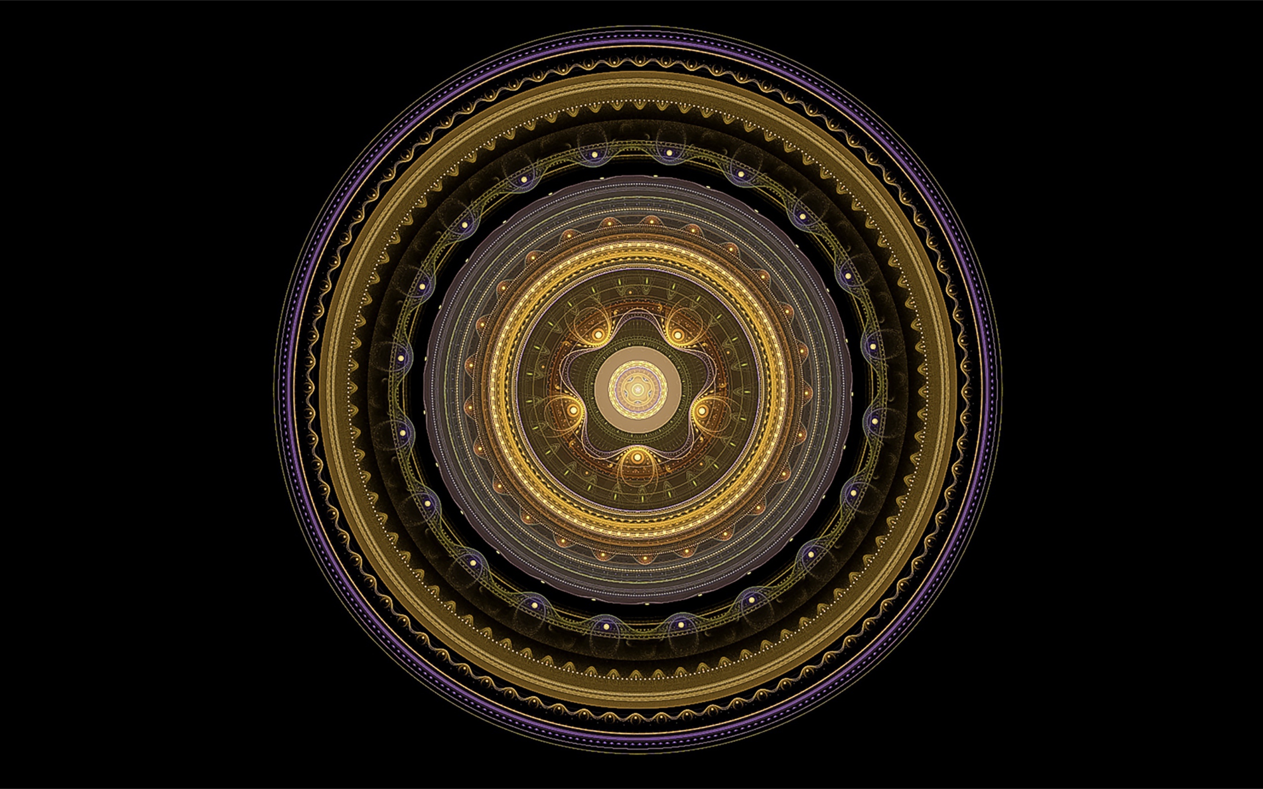 Золотой рисунок мандала на черном фоне