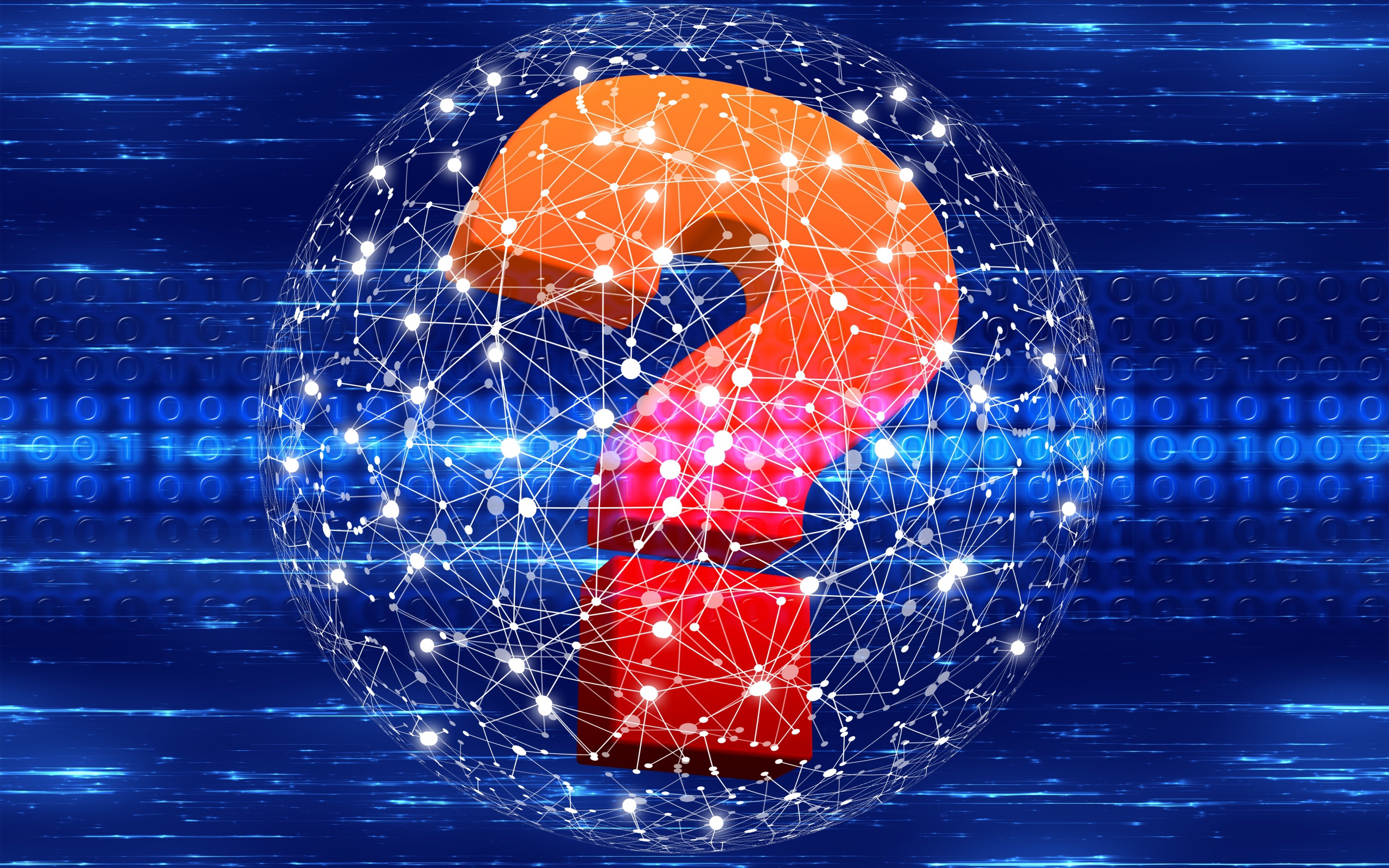 Знак вопроса во всемирной паутине 3д графика