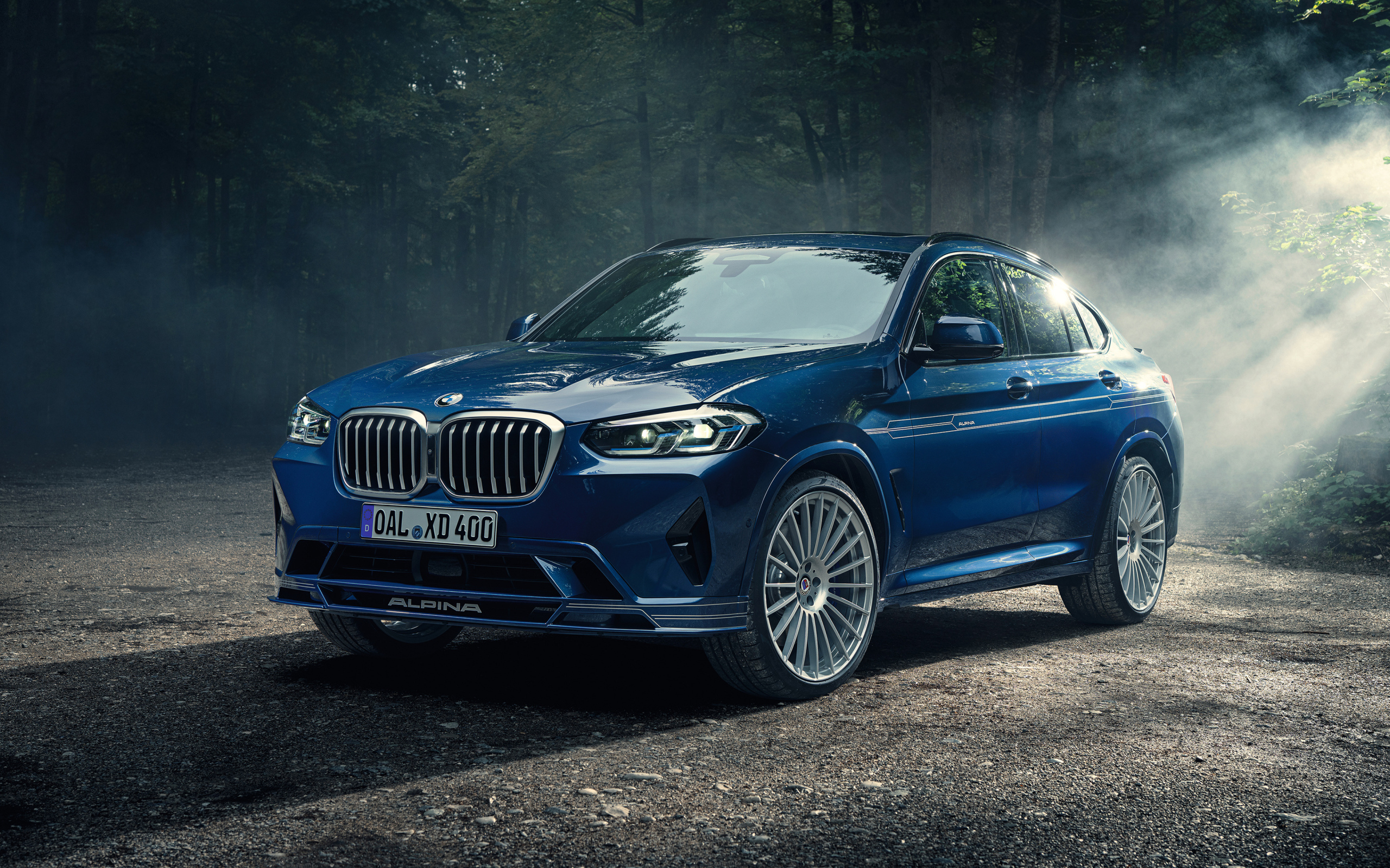 Автомобиль Alpina XD4, 2021 года в лесу