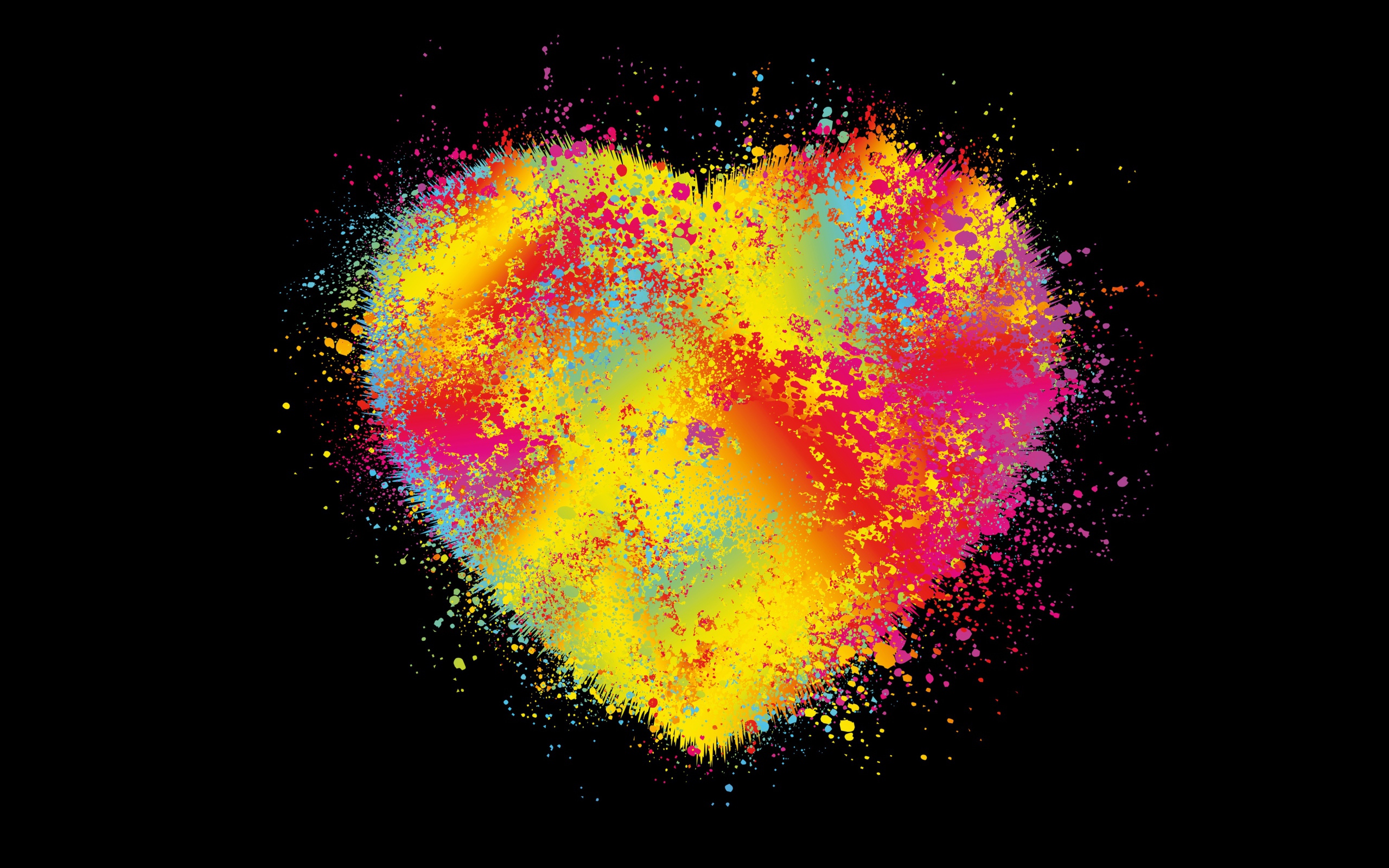 Красочное разноцветное сердце на черном фоне