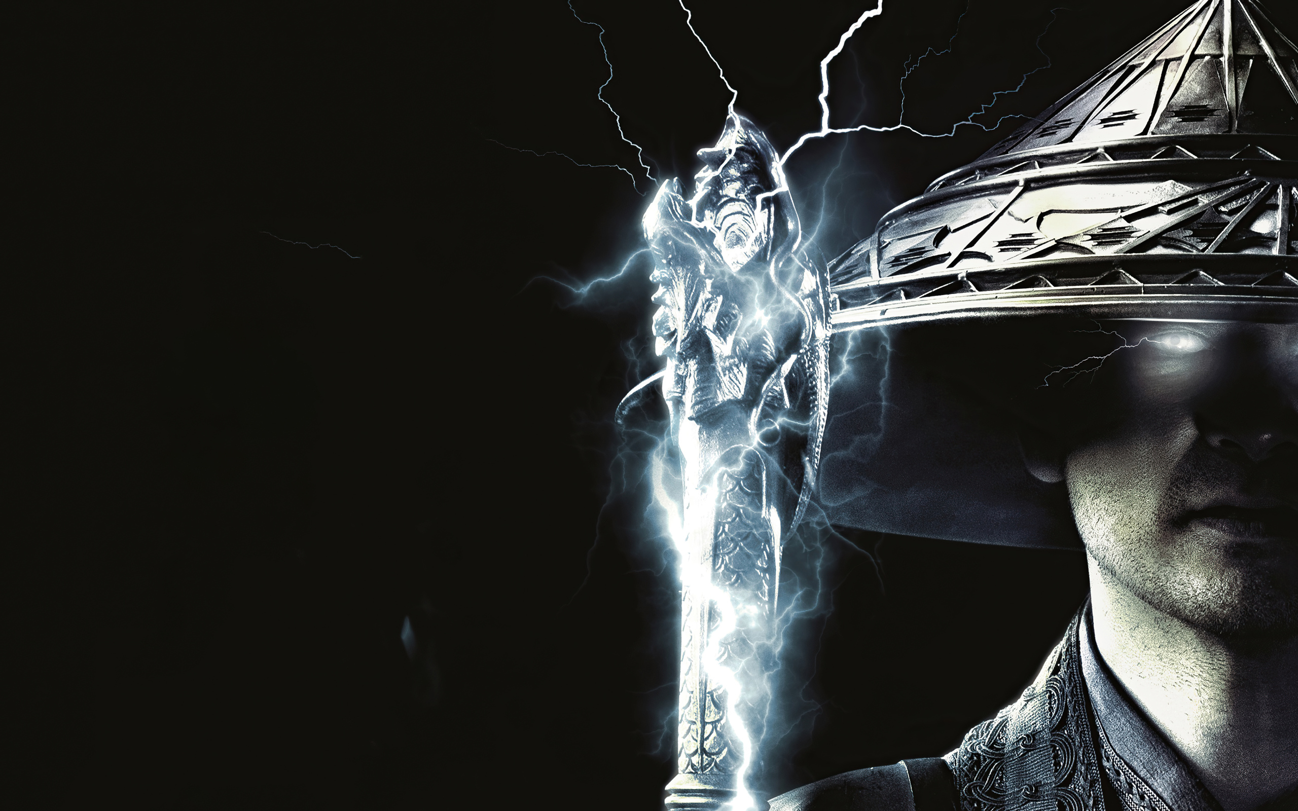 Райдэн на черном фоне персонаж фильма Мортал Комбат , 2021