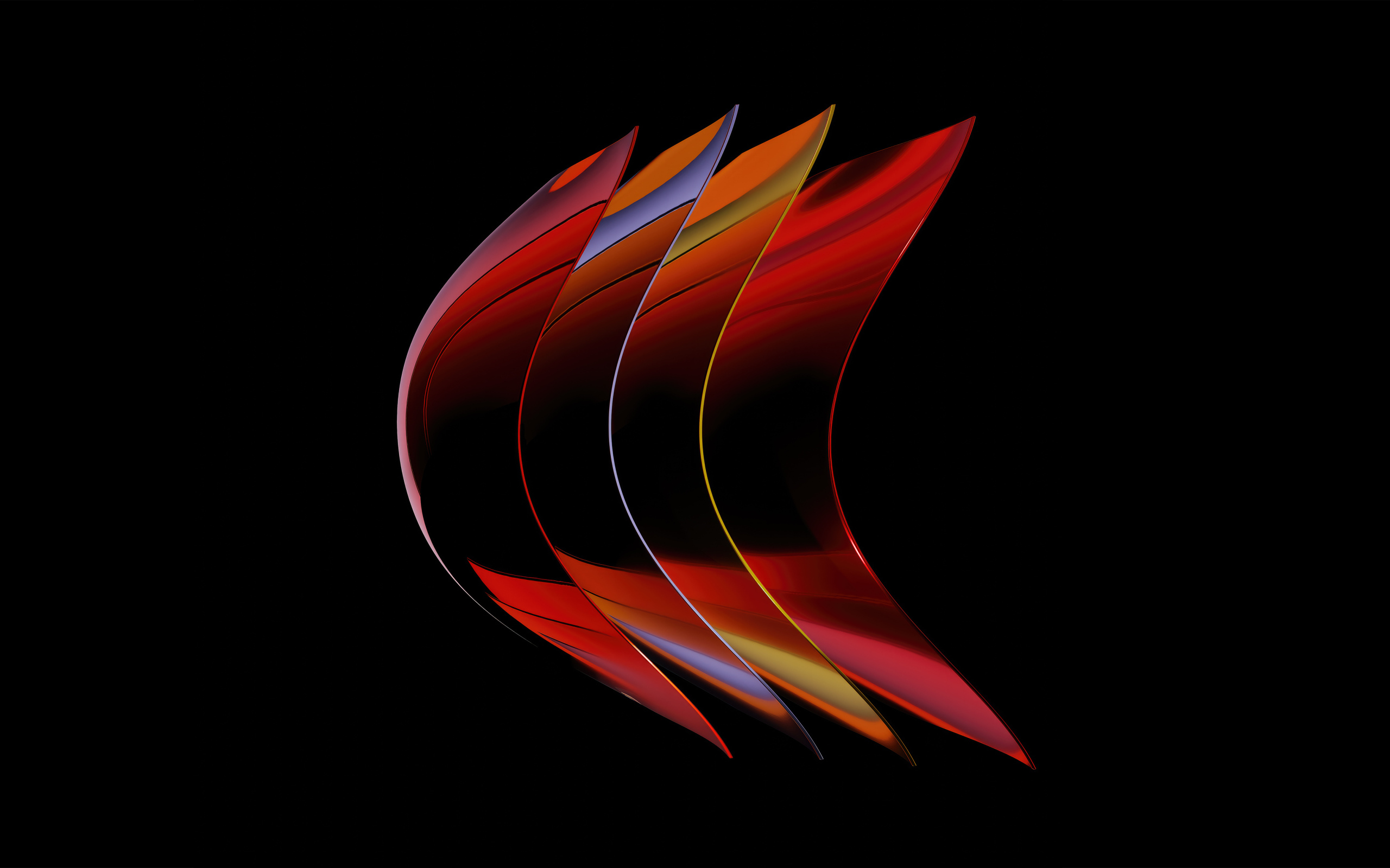 Абстрактные красные 3д формы на черном фоне