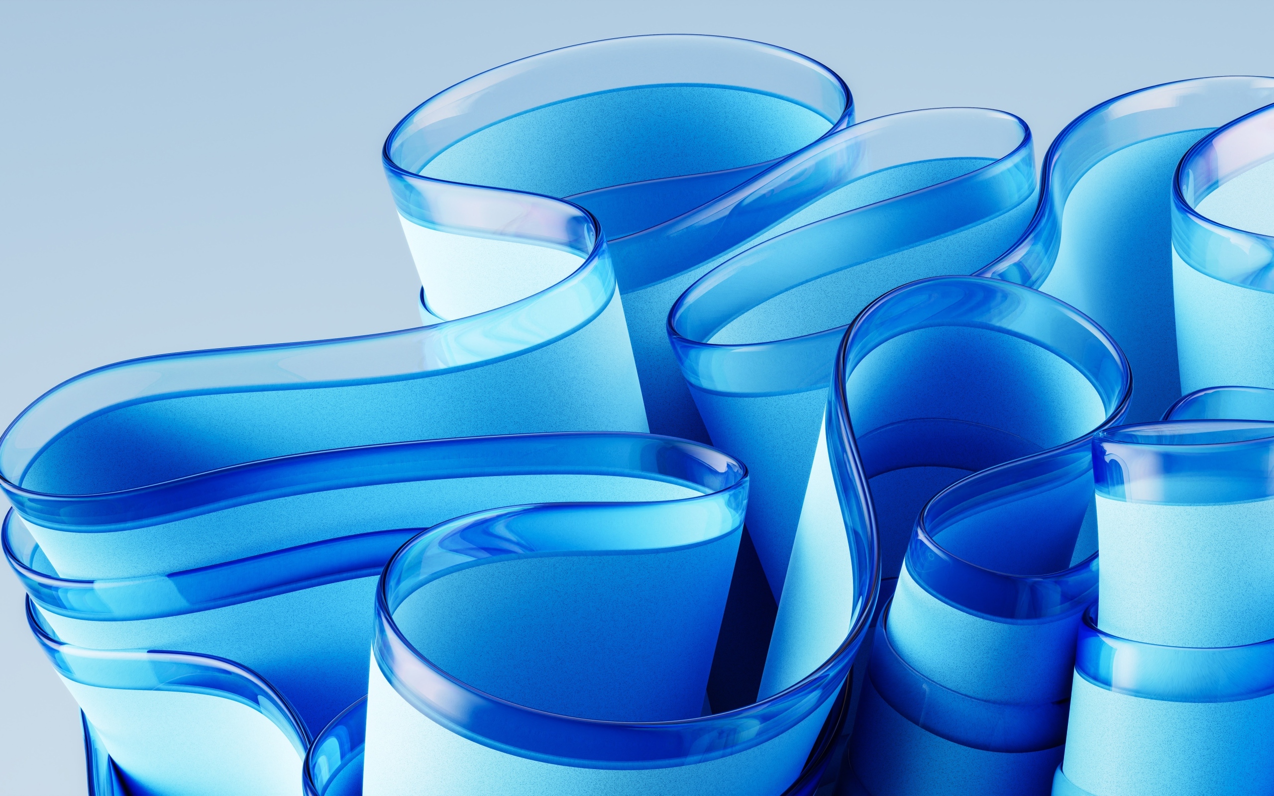 Абстрактный волнистый голубой узор на сером фоне