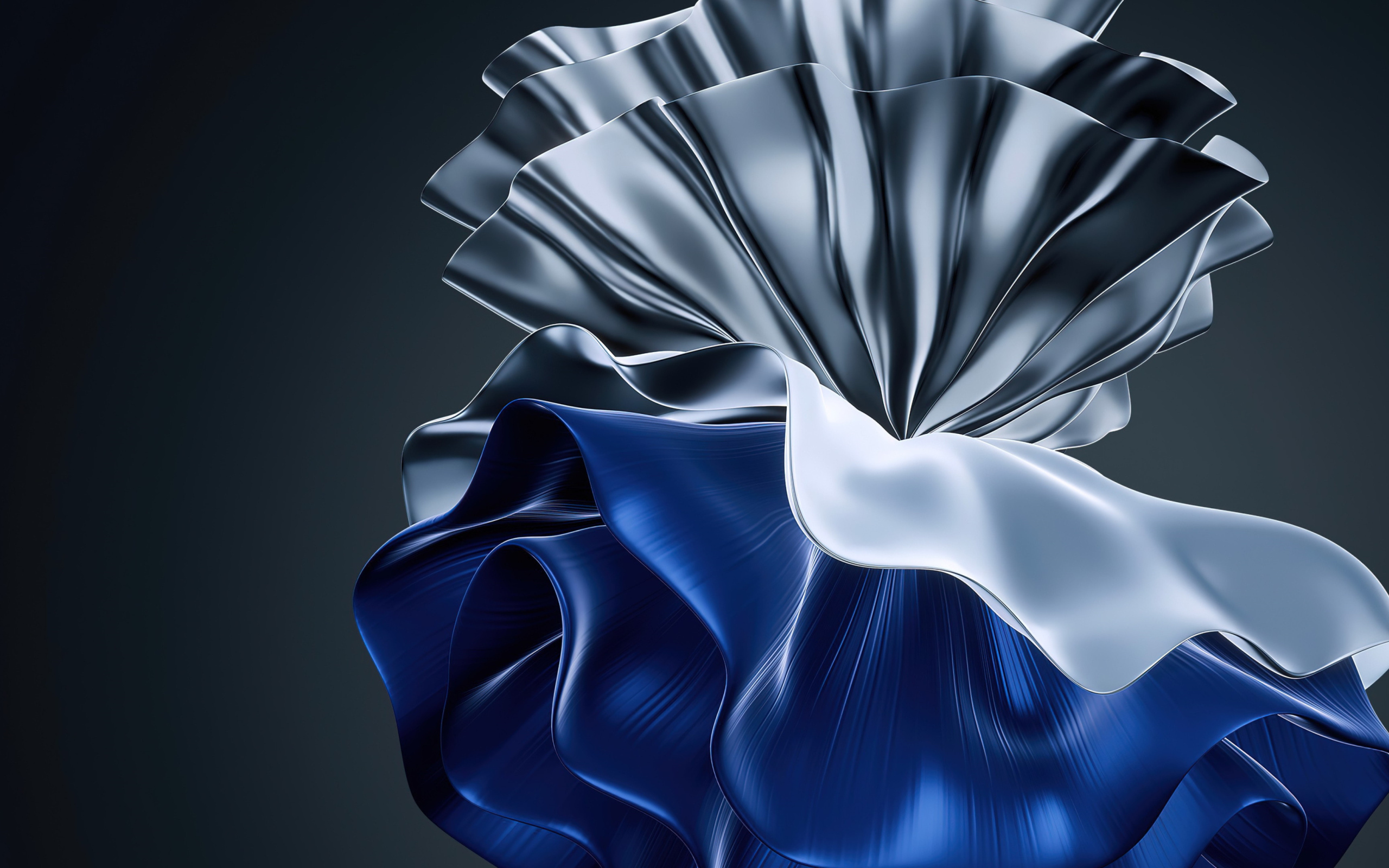 Синий и серебристый узор на сером фоне