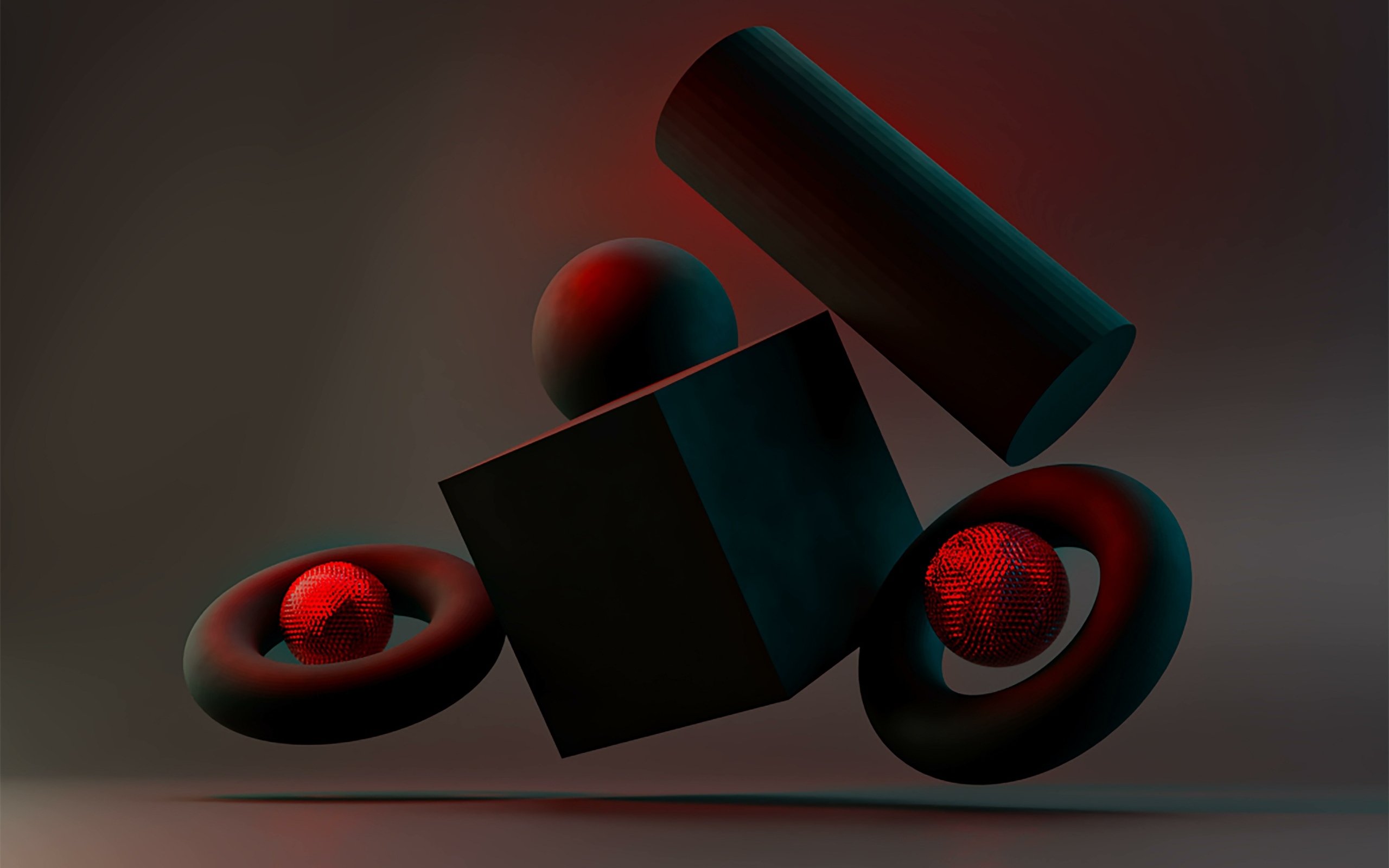 Геометрические 3д фигуры парят в воздухе