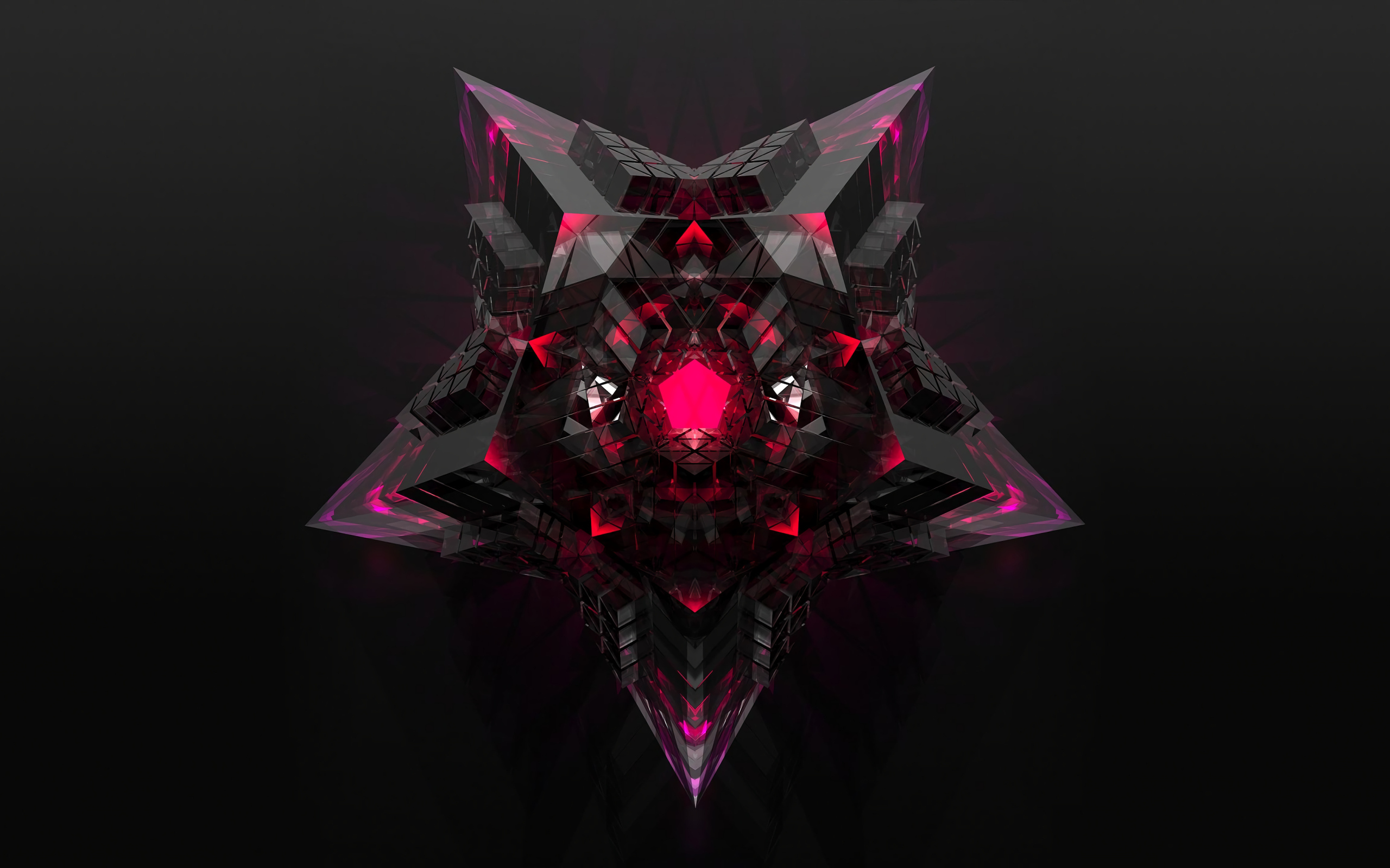 Большая 3д звезда на черном фоне