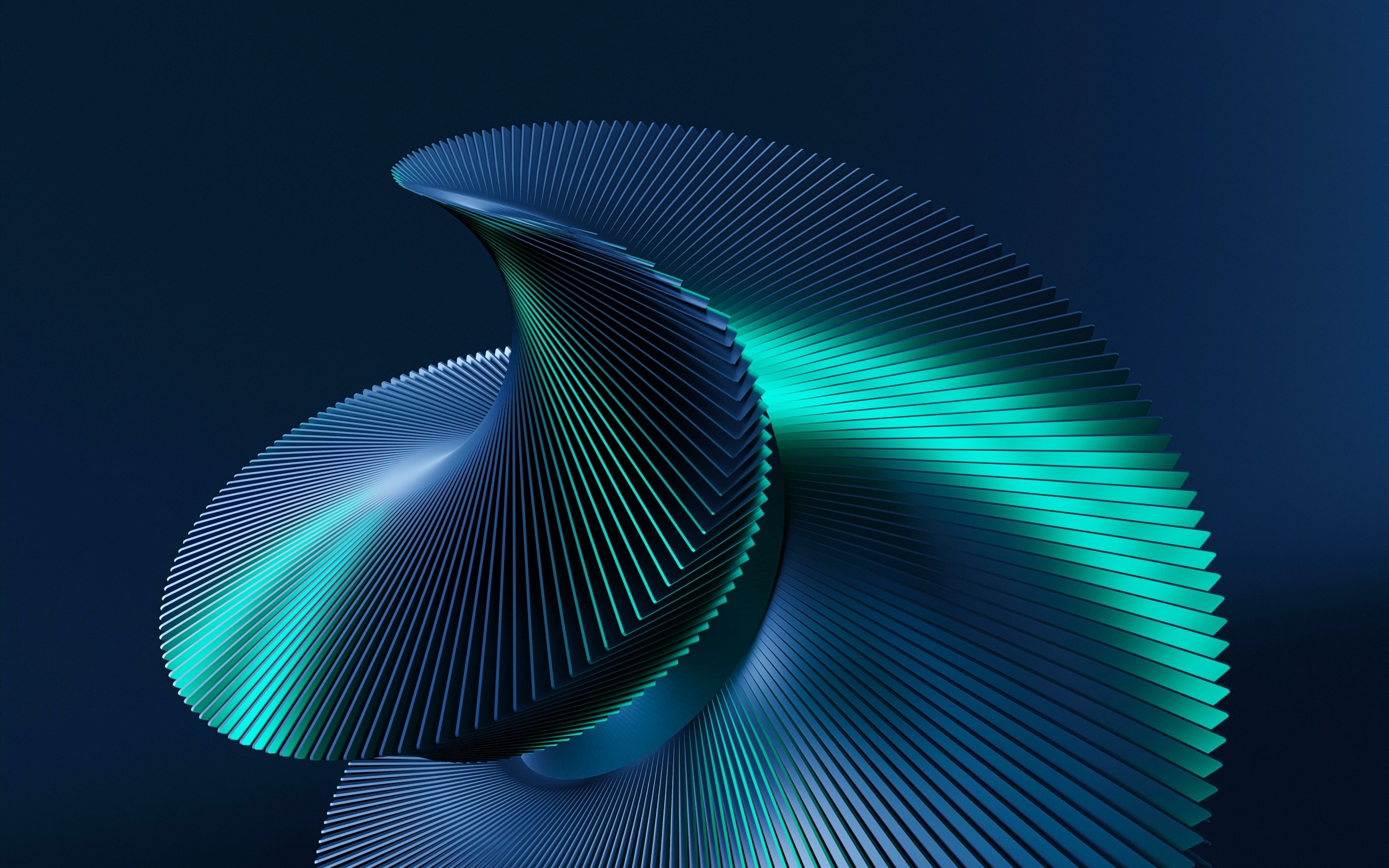 Металлическая спираль на черном фоне 3д графика