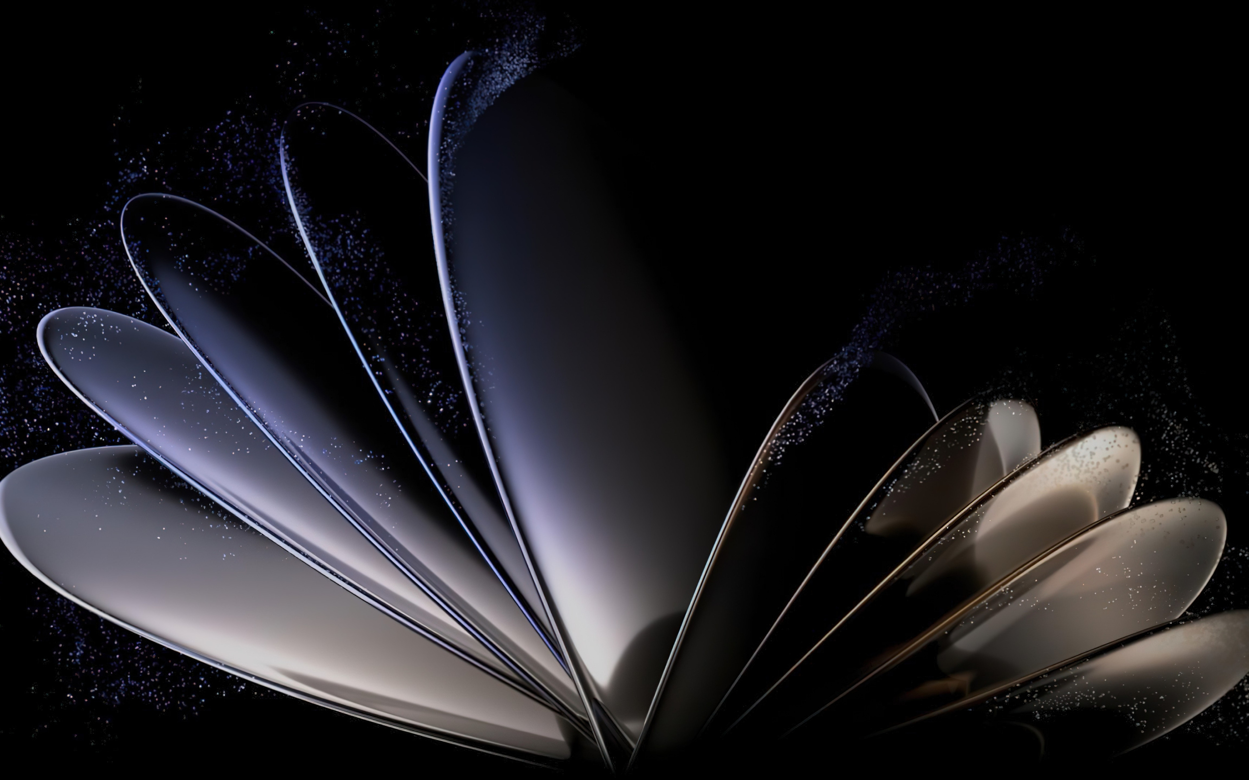 Необычные 3д лепестки на черном фоне