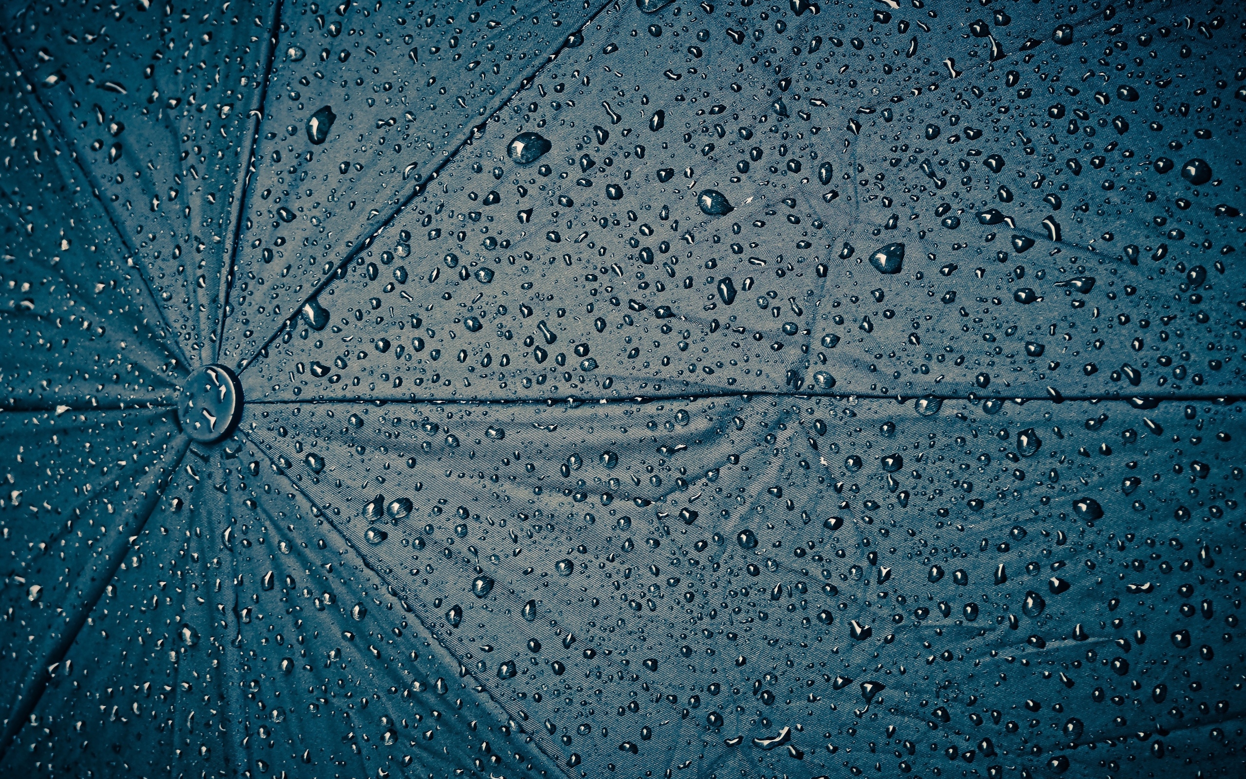 Черный зонт в каплях дождя