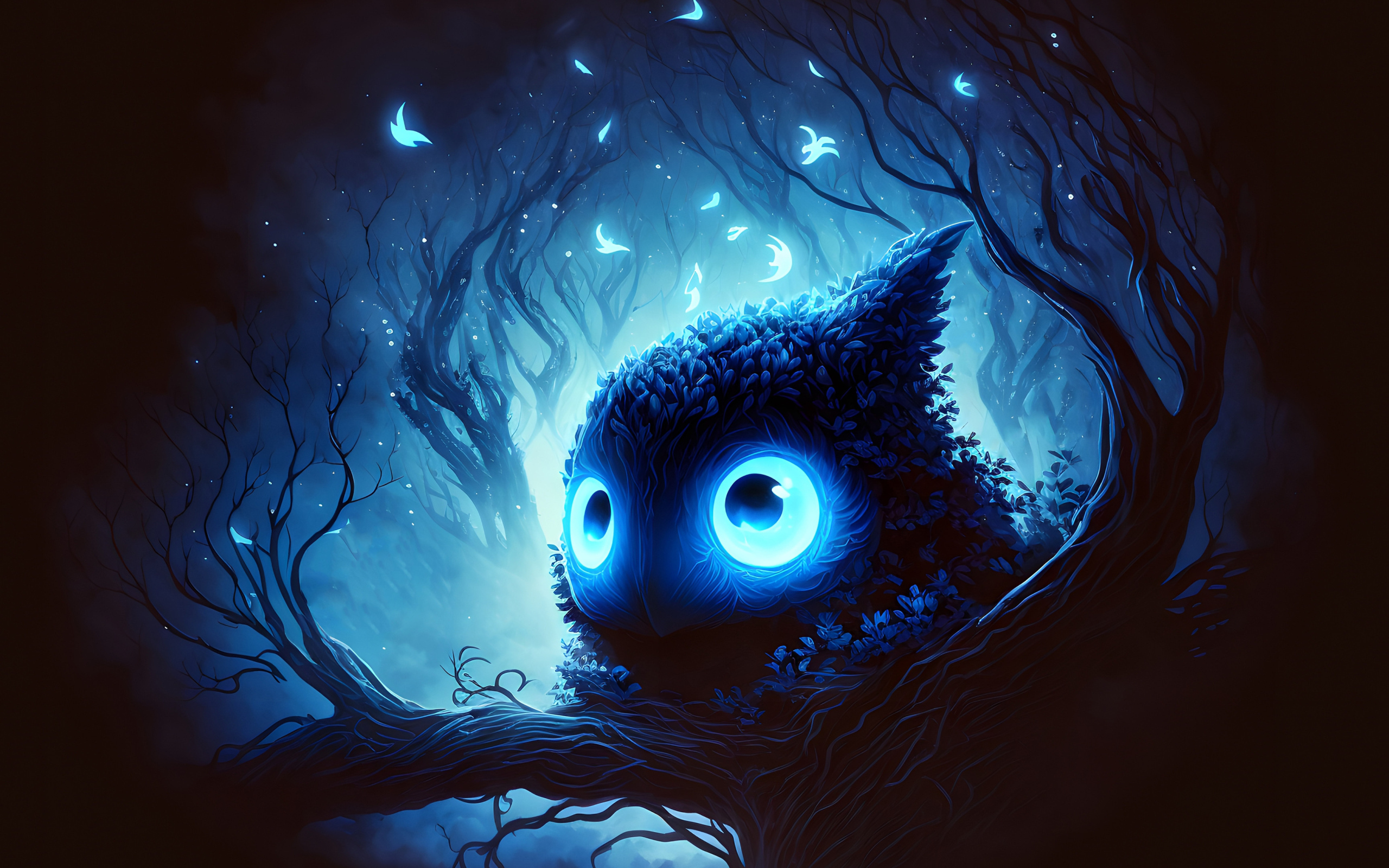 Фантастическое существо в ветках дерева