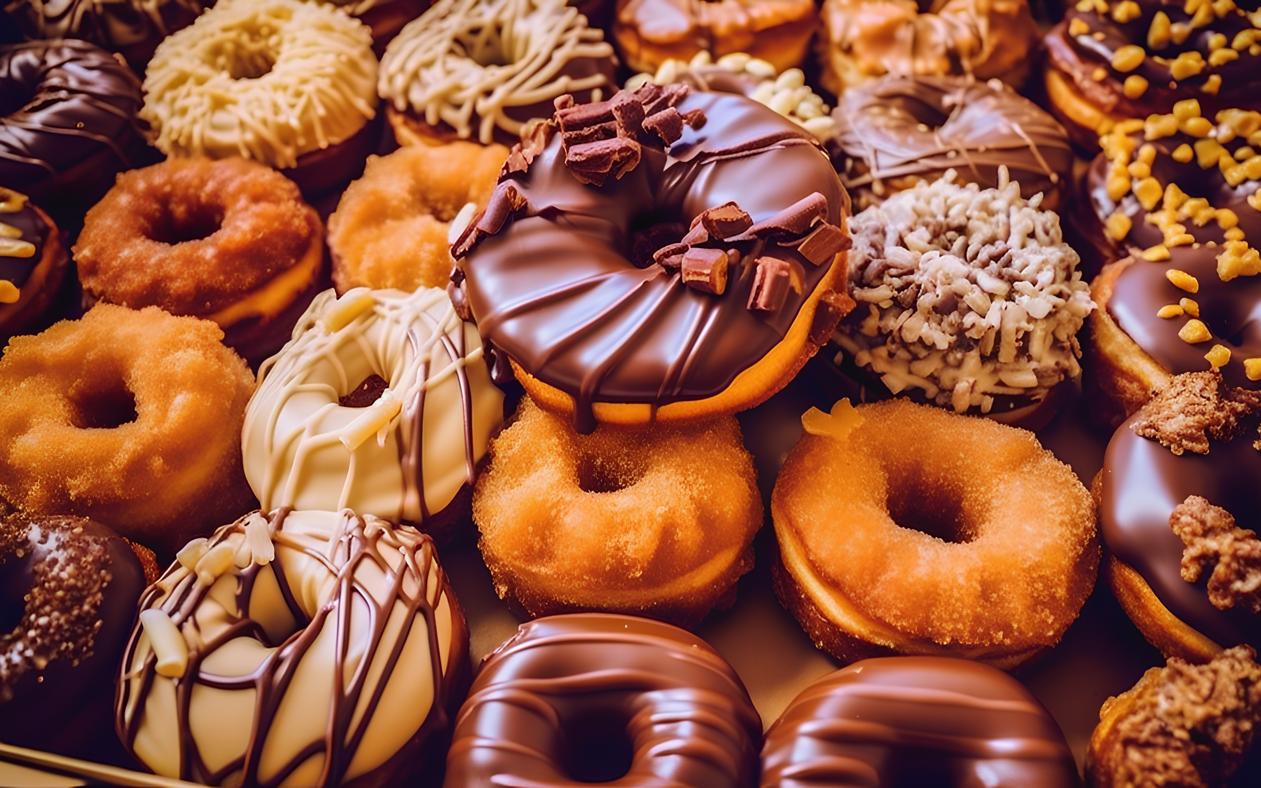 Вкусные сладкие круглые пончики на тарелке крупным планом