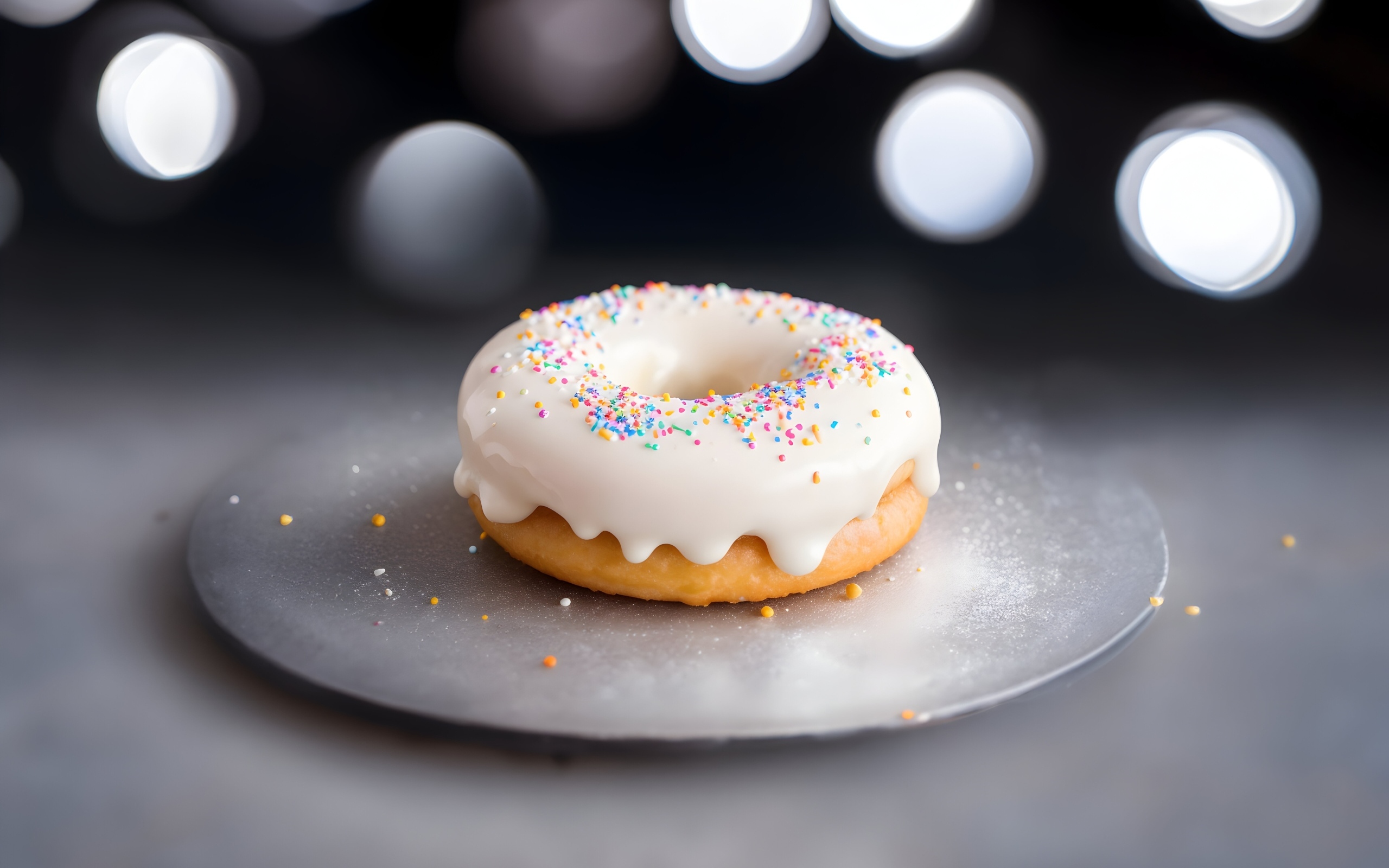 Пончик со сладкой глазурью на тарелке