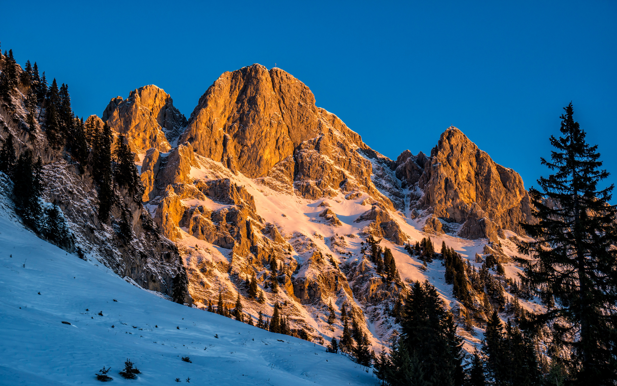 Австрийские альпы в снегу