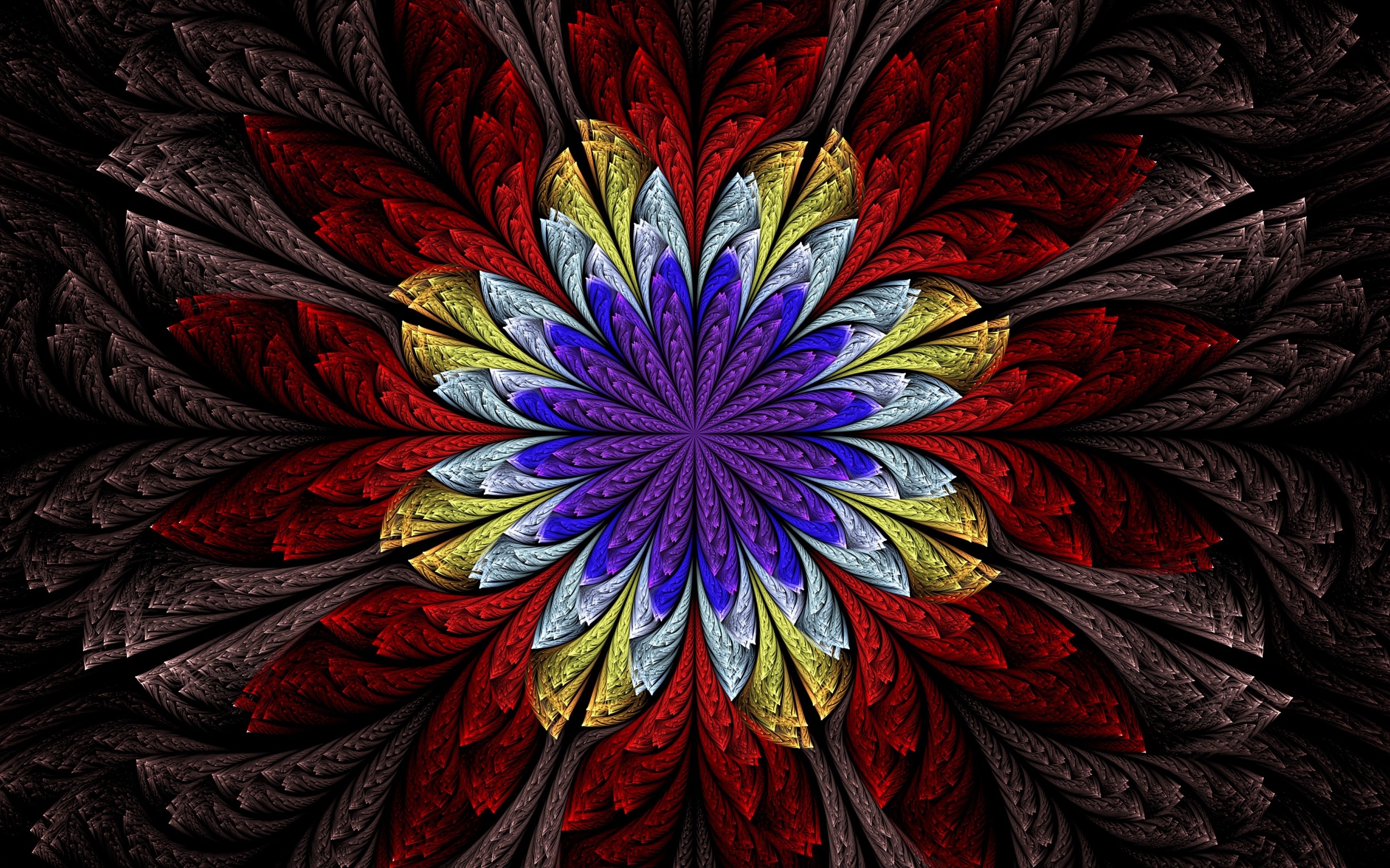 Абстрактный разноцветный фрактальный цветок