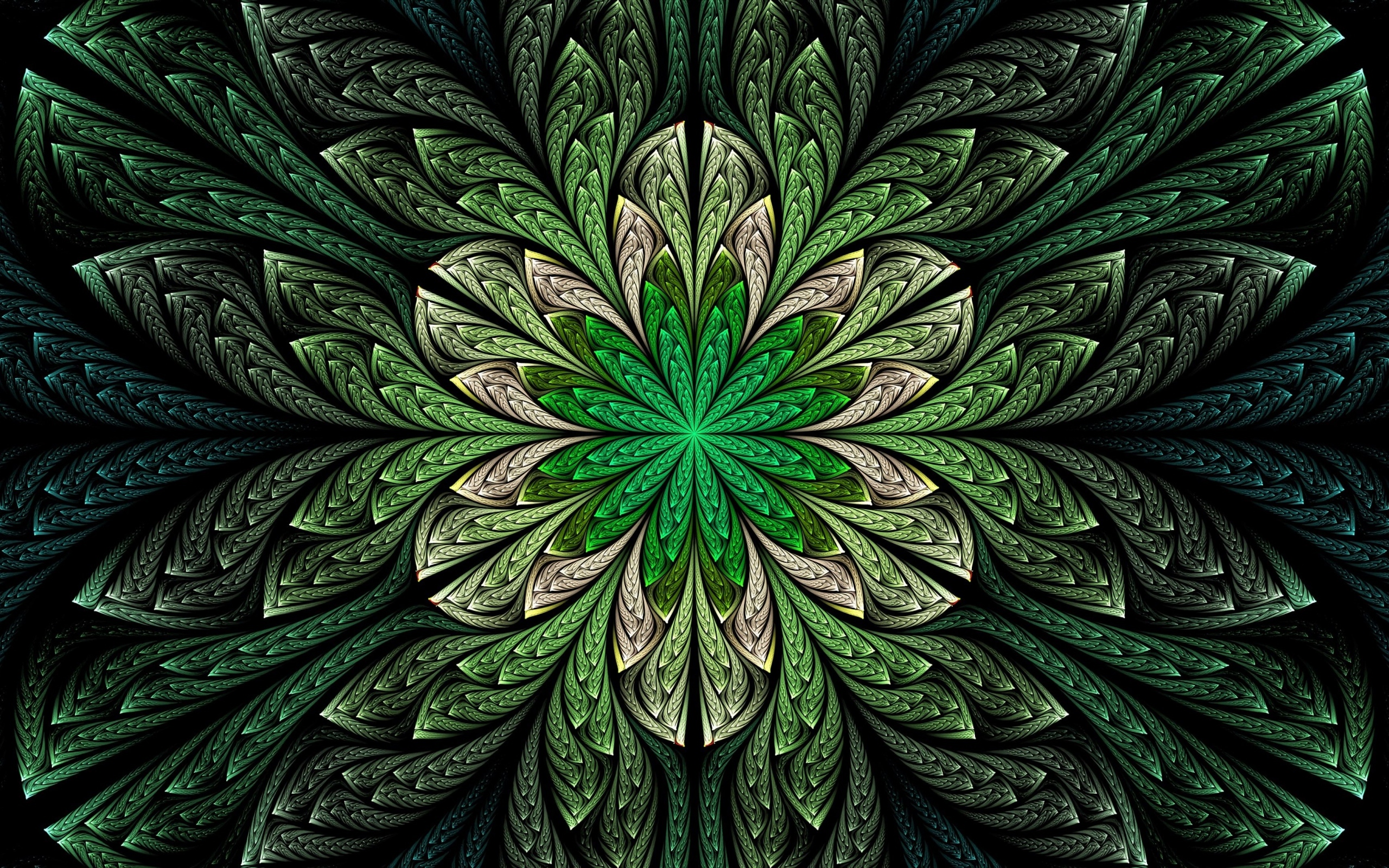 Абстрактный зеленый волнистый цветок 