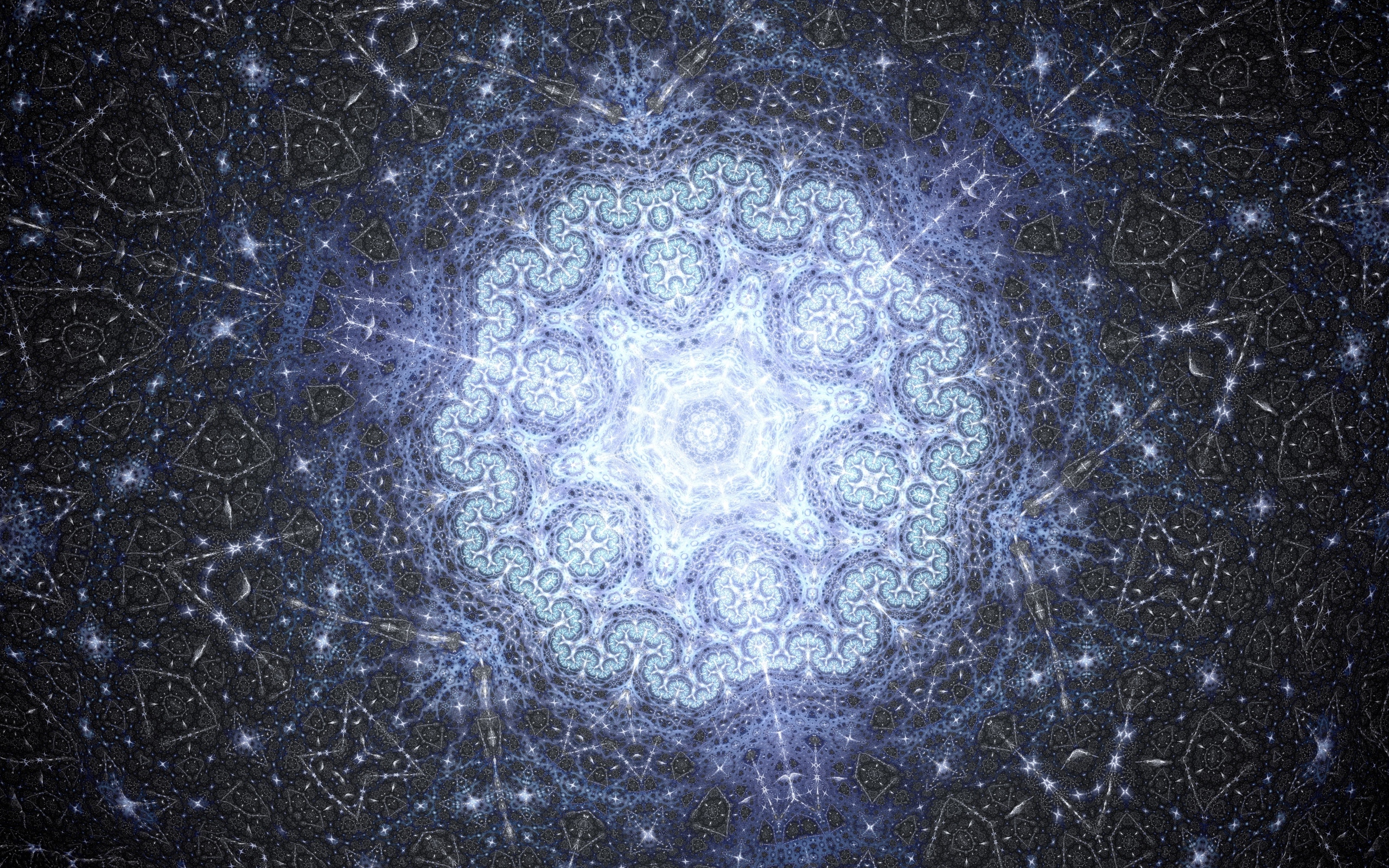 Красивый неоновый фрактальный узор 