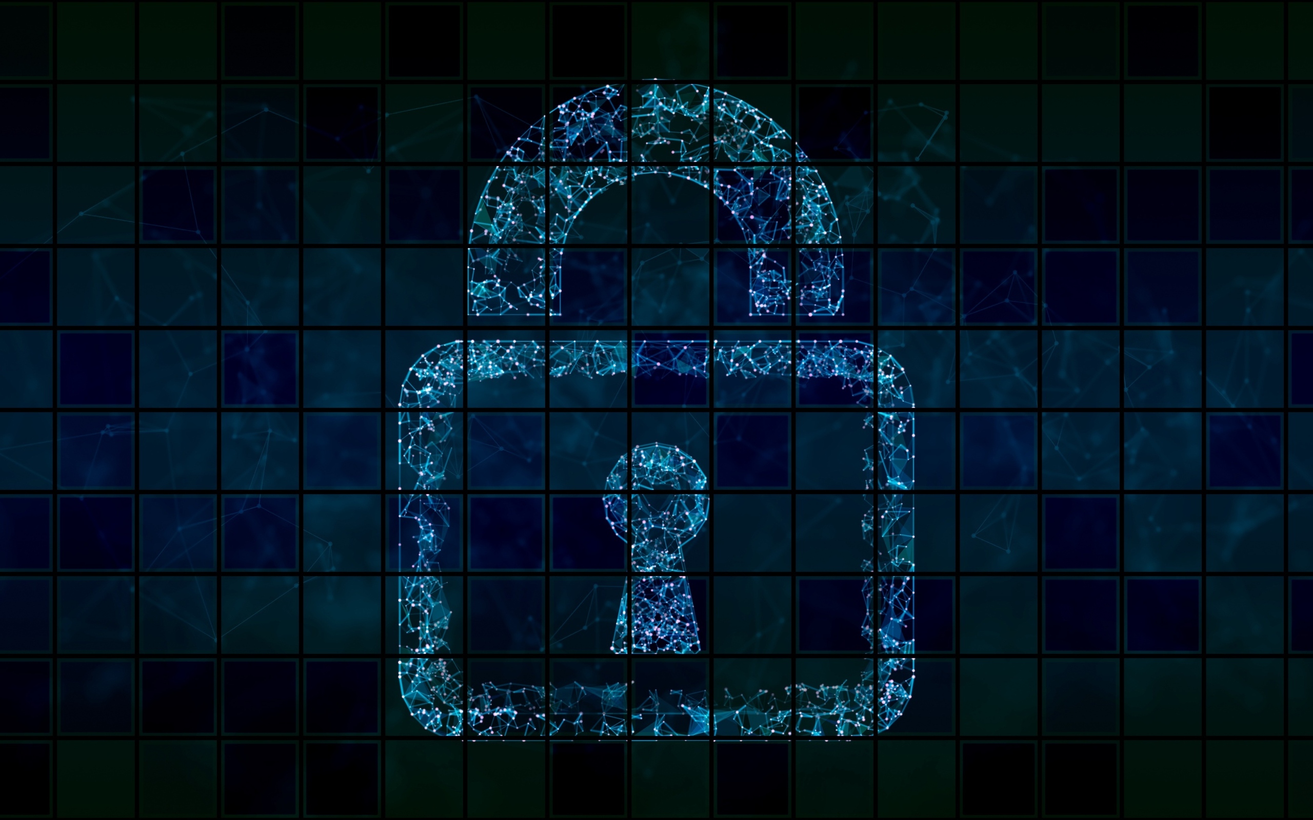 Неоновый замок на клетчатом фоне