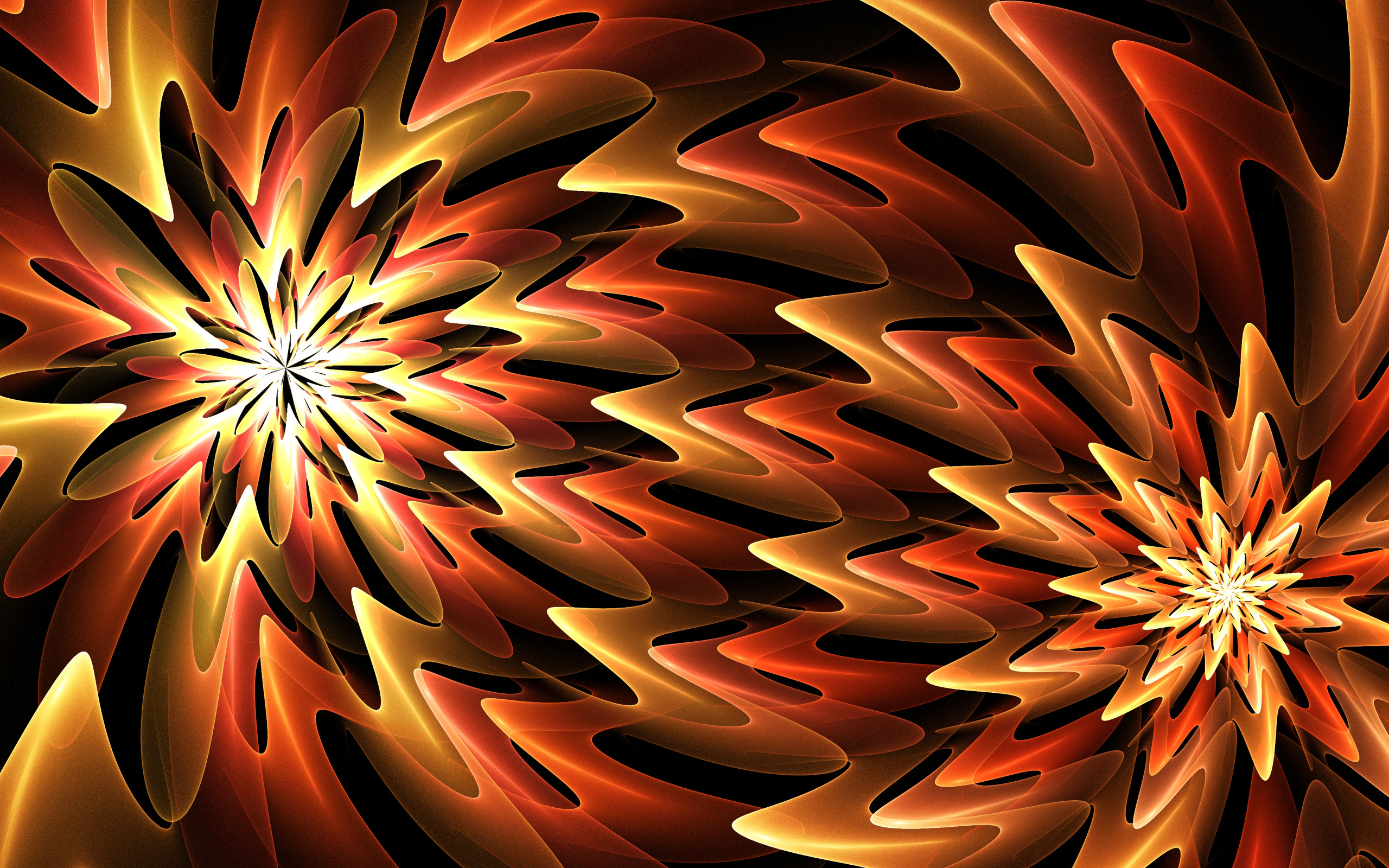 Оранжевые цветочные абстрактные фигуры 