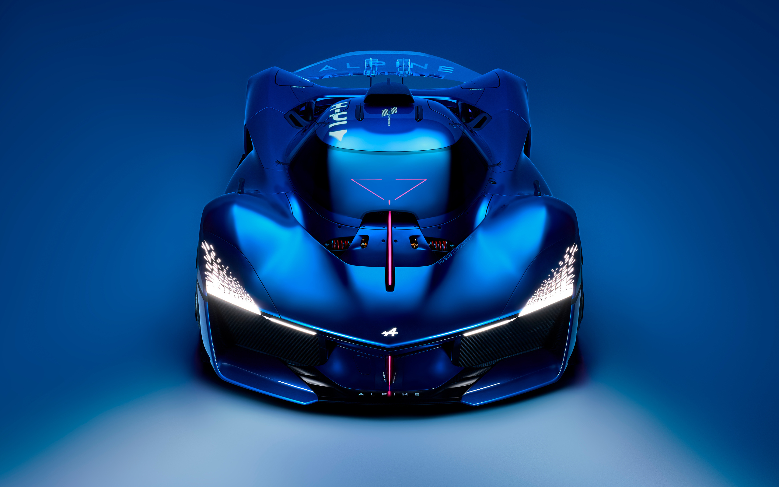 Вид сверху на автомобиль Alpine Alpenglow Hy4 2024 года