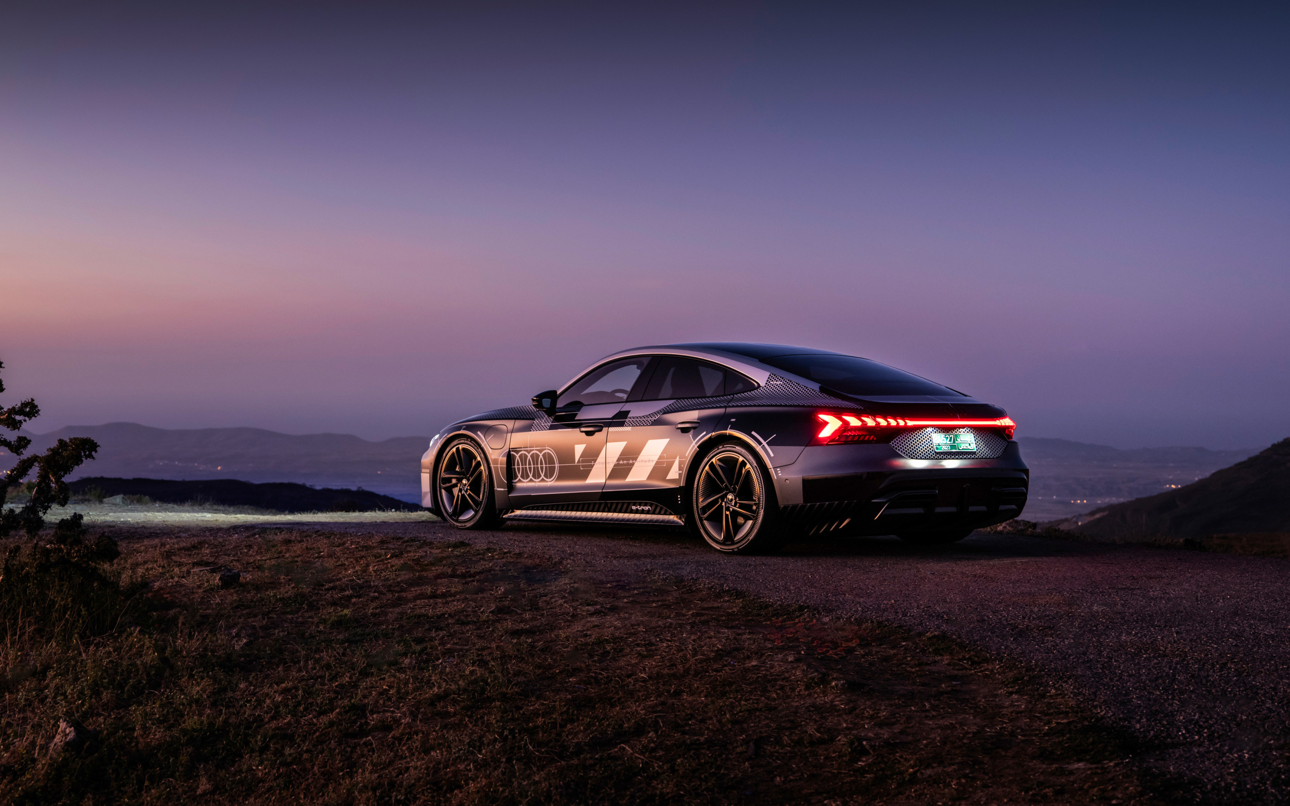 Вид сзади на автомобиль Audi RS E-Tron GT Prototype