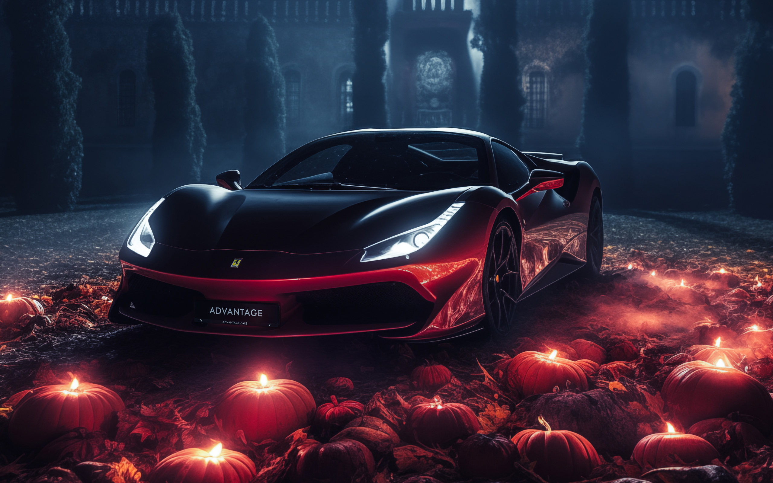Автомобиль Ferrari Supercar у замка