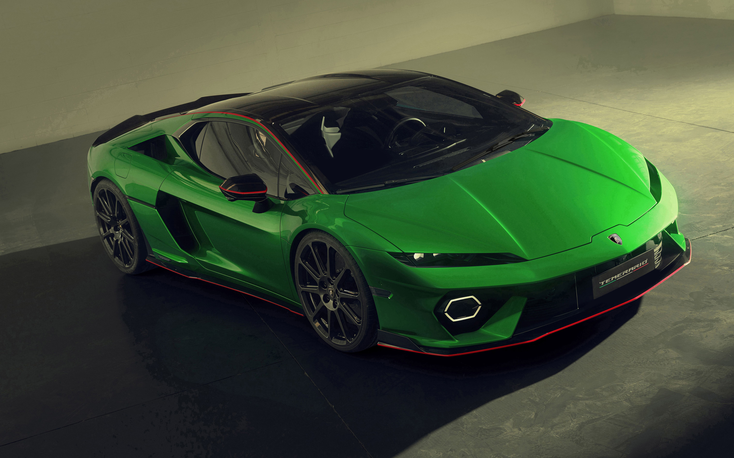 Зеленый спорткар  Lamborghini Temerario Alleggerita 2024 года