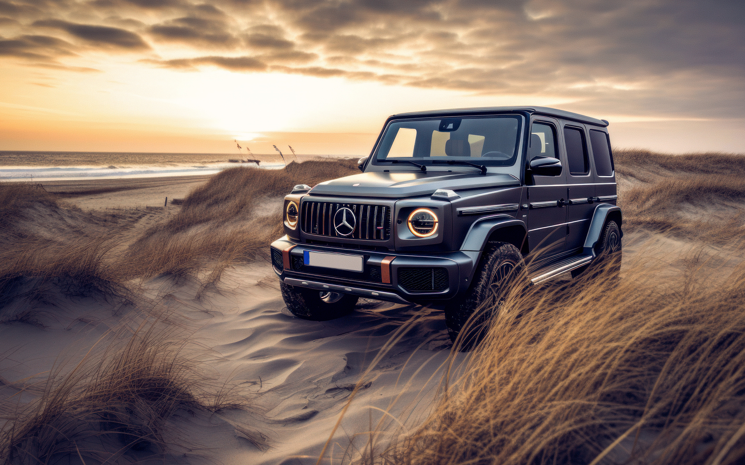 Внедорожник Mercedes-Benz G63 AMG на пляже