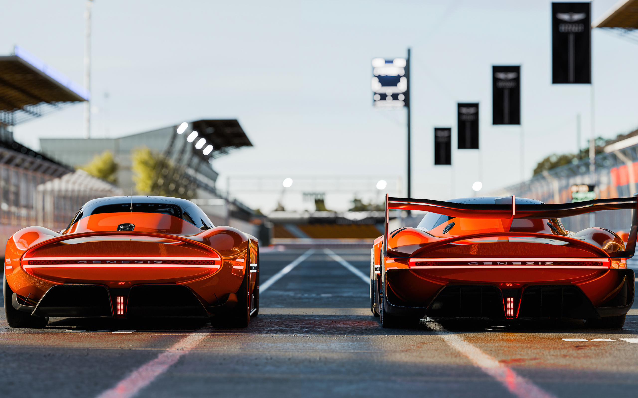 Два спортивных автомобиля Genesis X Gran Racer VGT Concept 2024 года