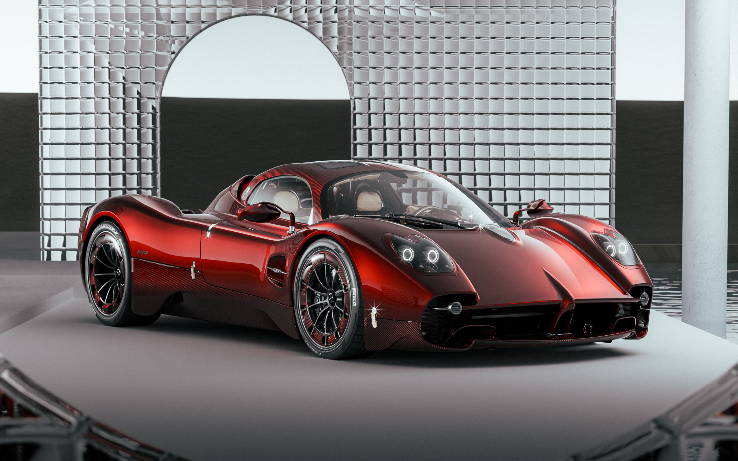 Красный автомобиль  Pagani Utopia