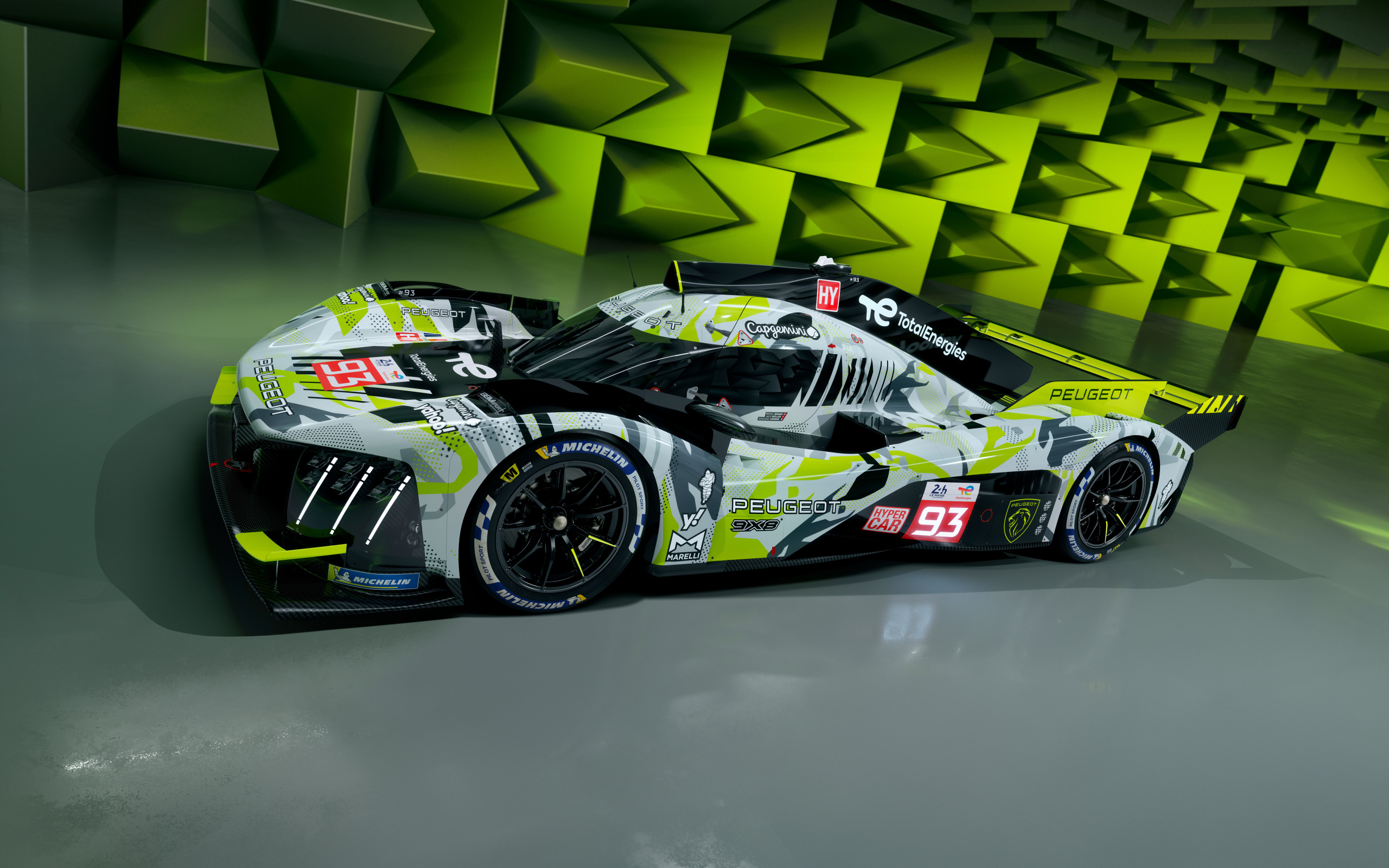 Стильный гоночный автомобиль Peugeot 9X8 2024 года