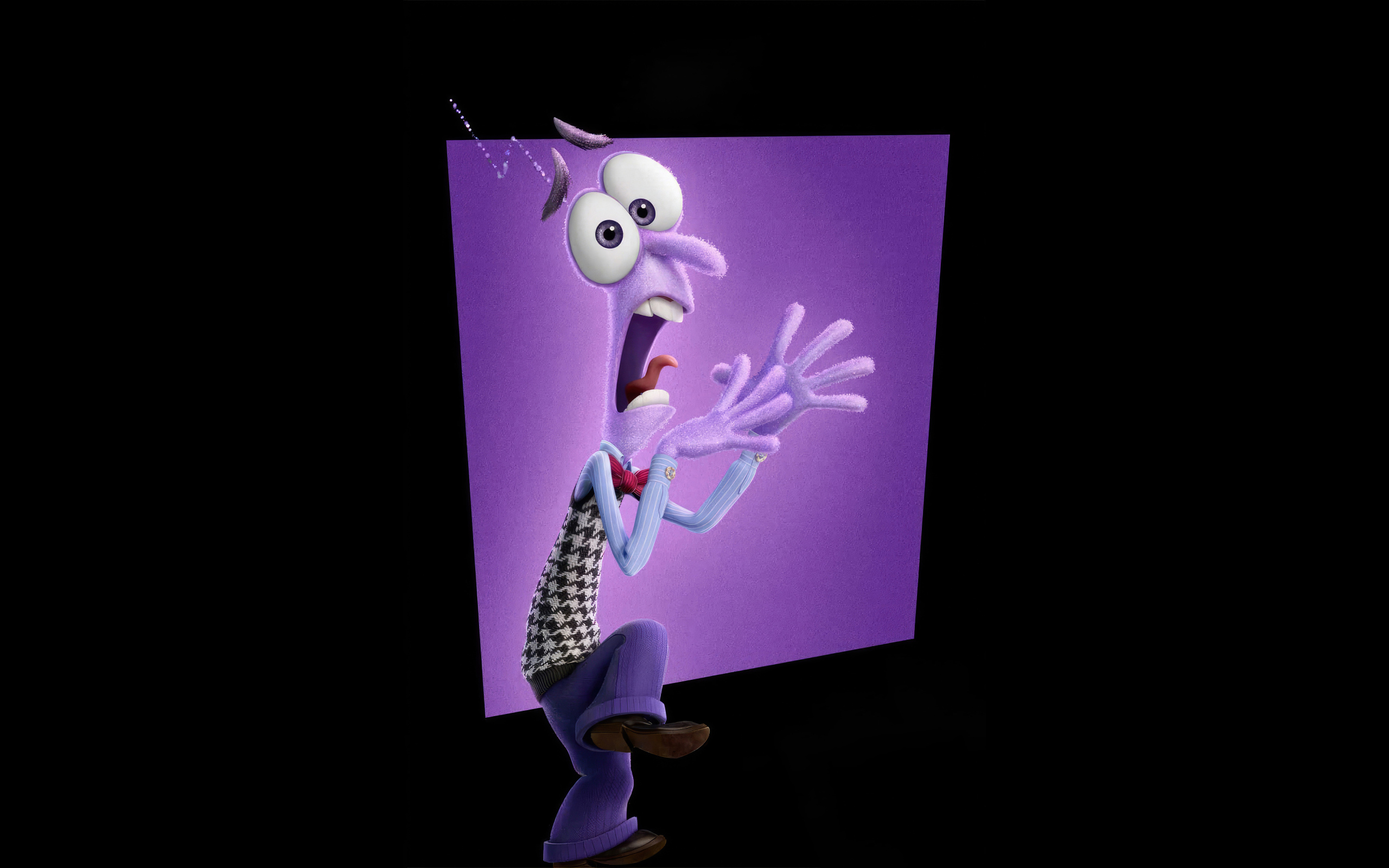 Персонаж Страх нового мультфильма Головоломка 2 на черном фоне, 2024