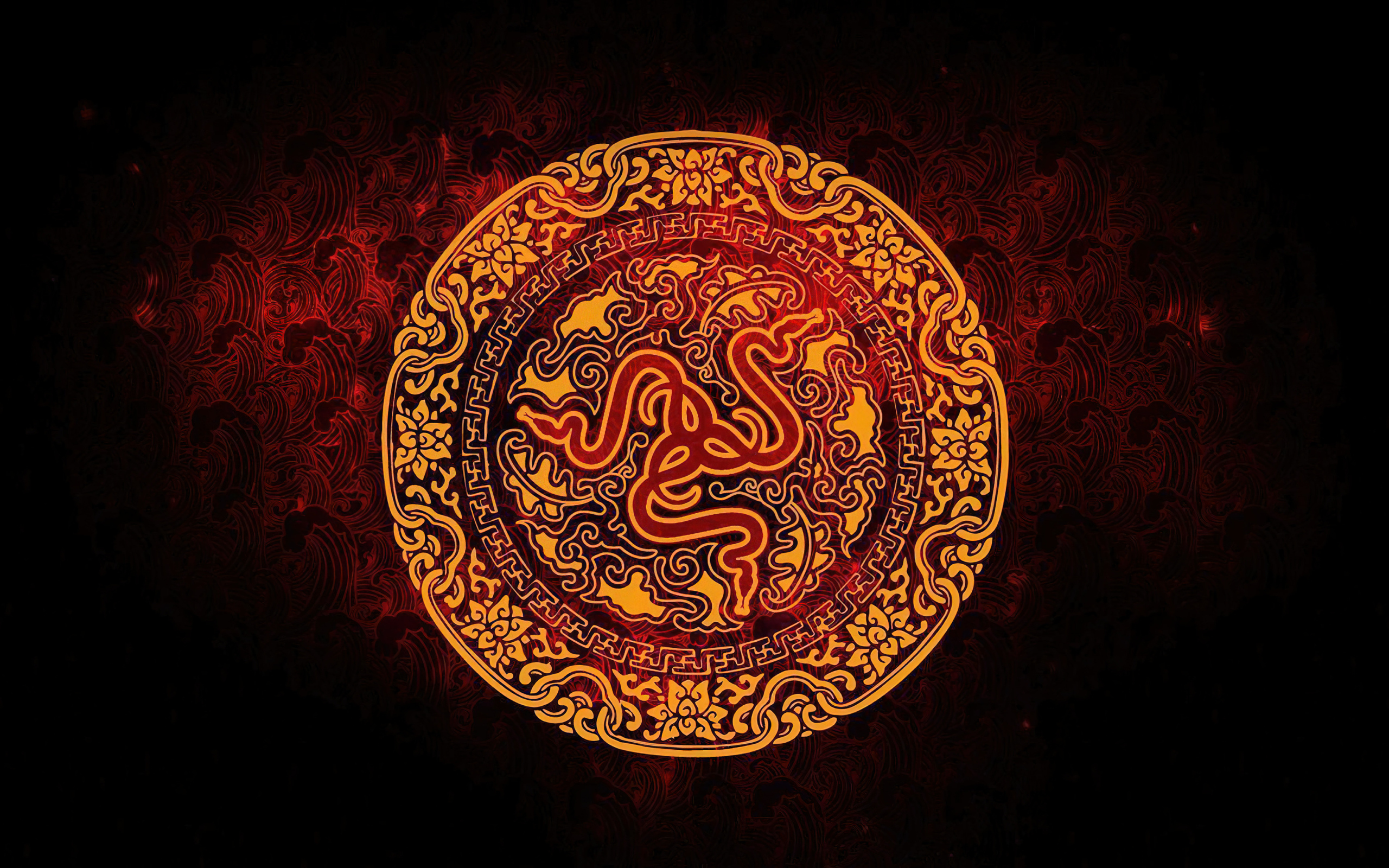 Логотип razer на красивом круглом фоне