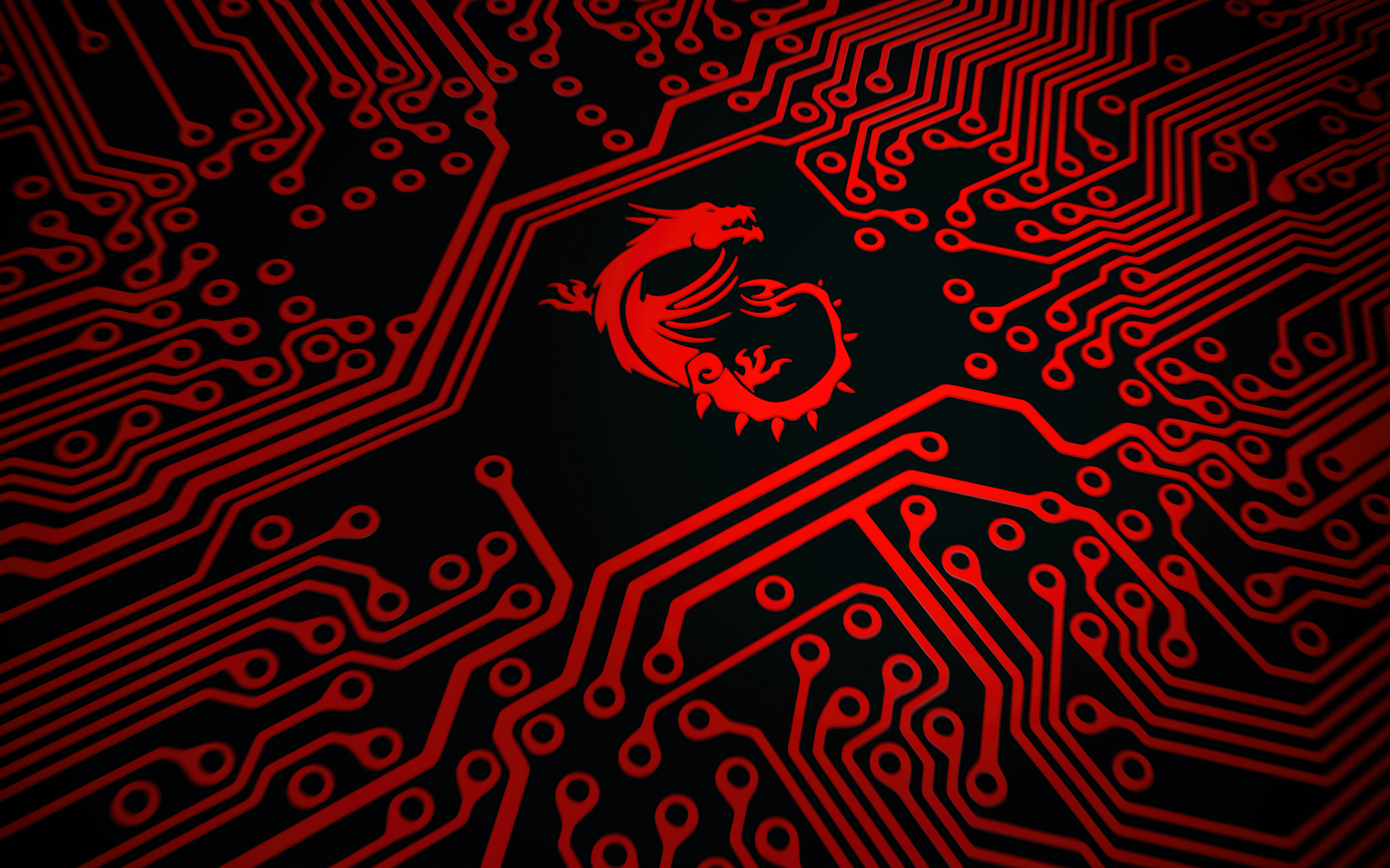 Красный дракон логотип msi на плате
