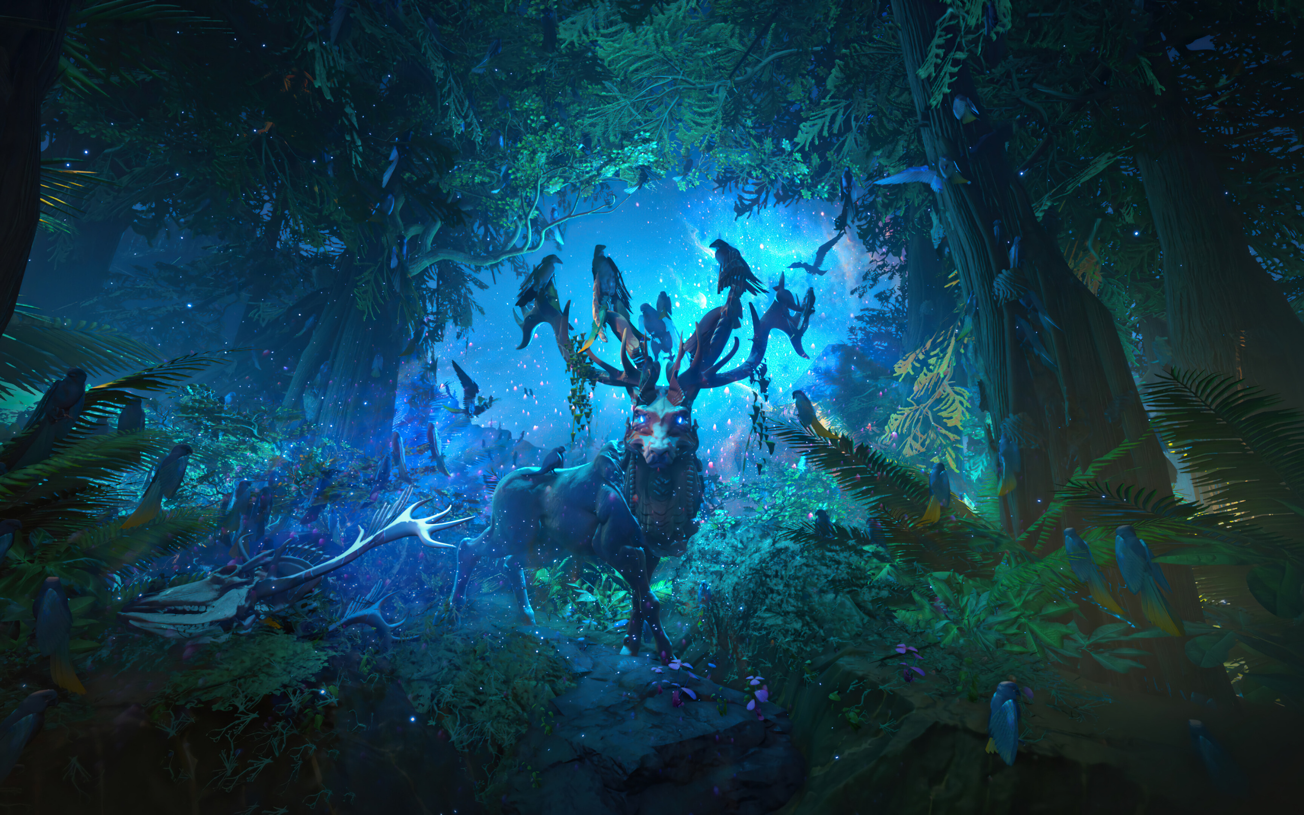 Мифический олень в лесу