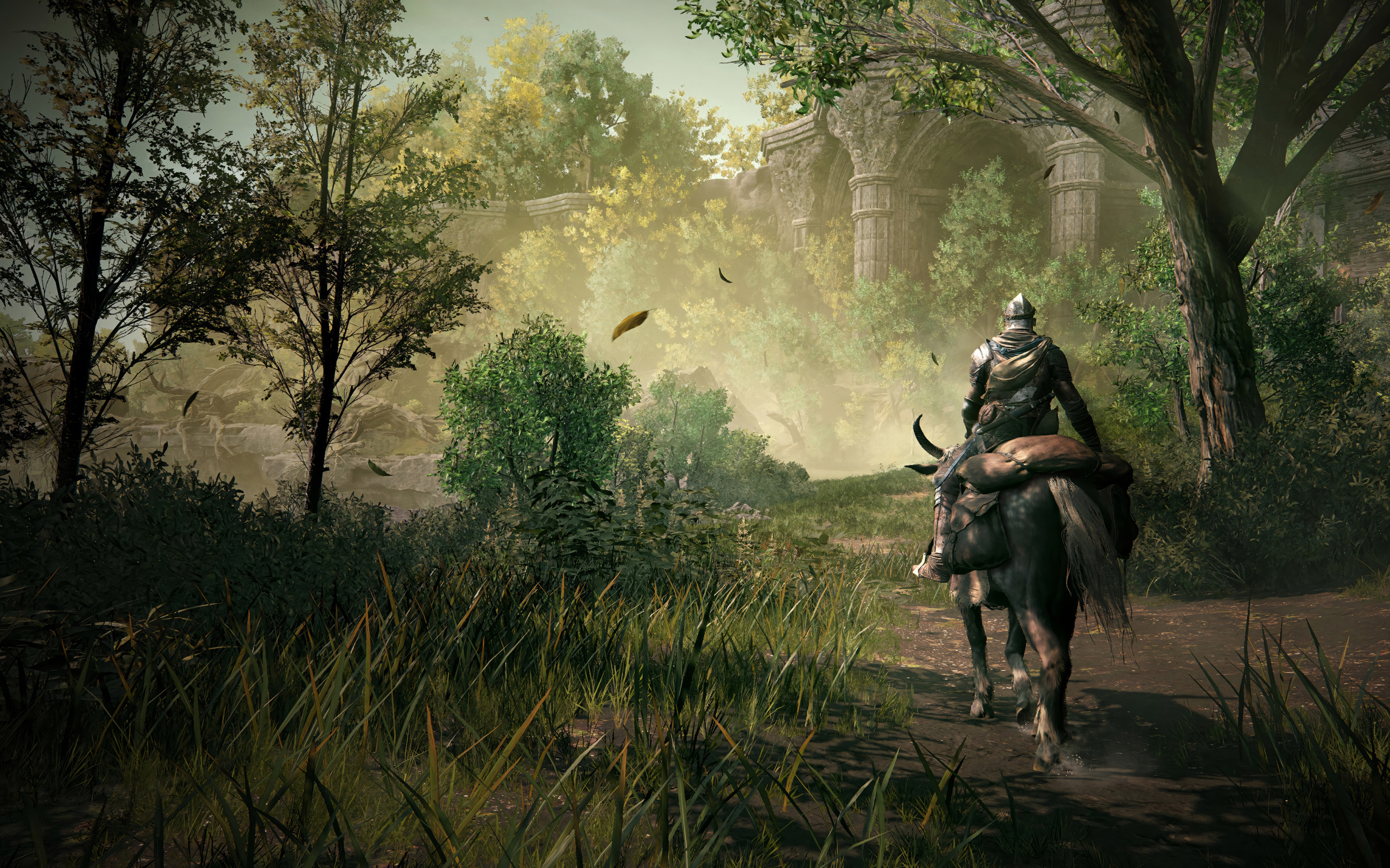 Рыцарь на коне, кадр компьютерной игры Elden Ring: Shadow of the Erdtree