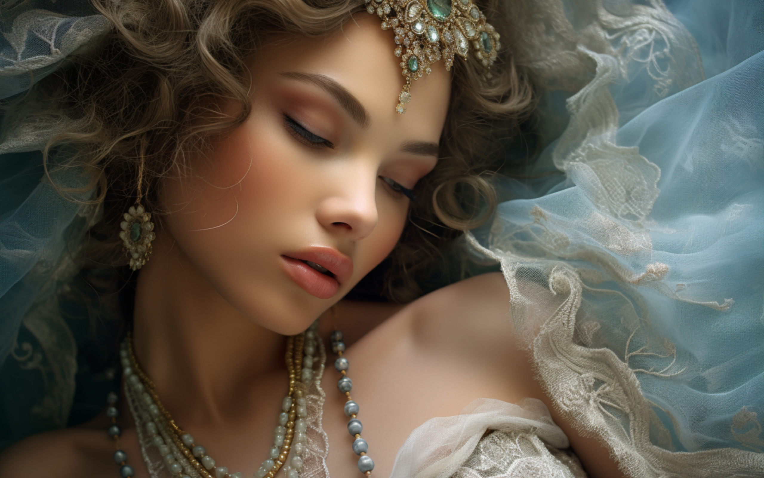 Красивая девушка принцесса с украшениями