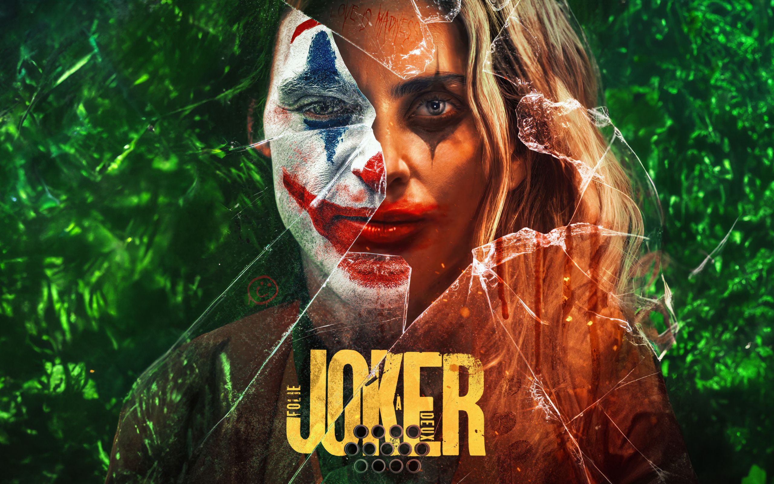 Яркий постер фильма  Джокер: Безумие на двоих, 2024